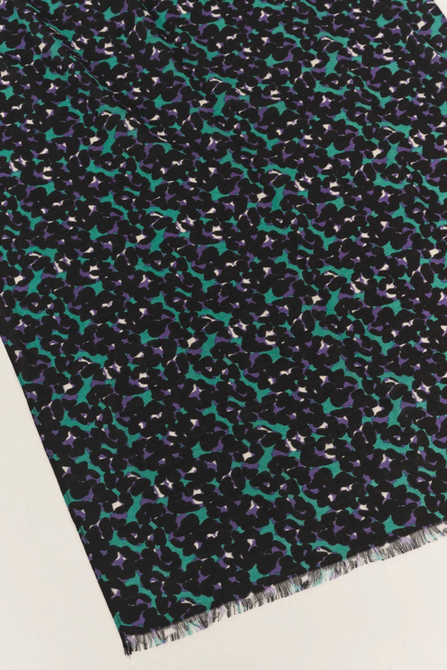 AGORA - EVERGREEN SCARF WITH TACHIST PRINT 2