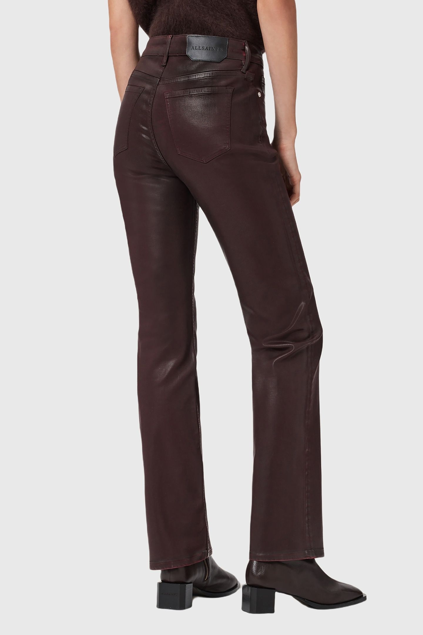 HALDAN COATED JEAN BURGUNDY RED 4
