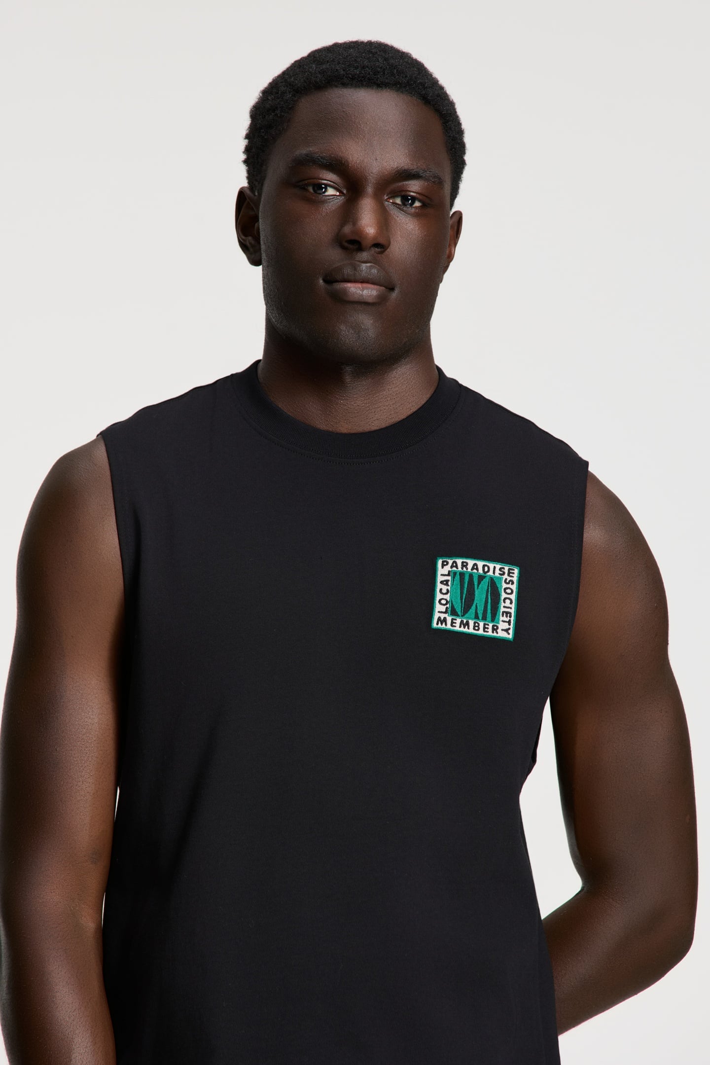 SEAN SLEEVELESS T-SHIRT PARADISE BLOCK BLACK 2