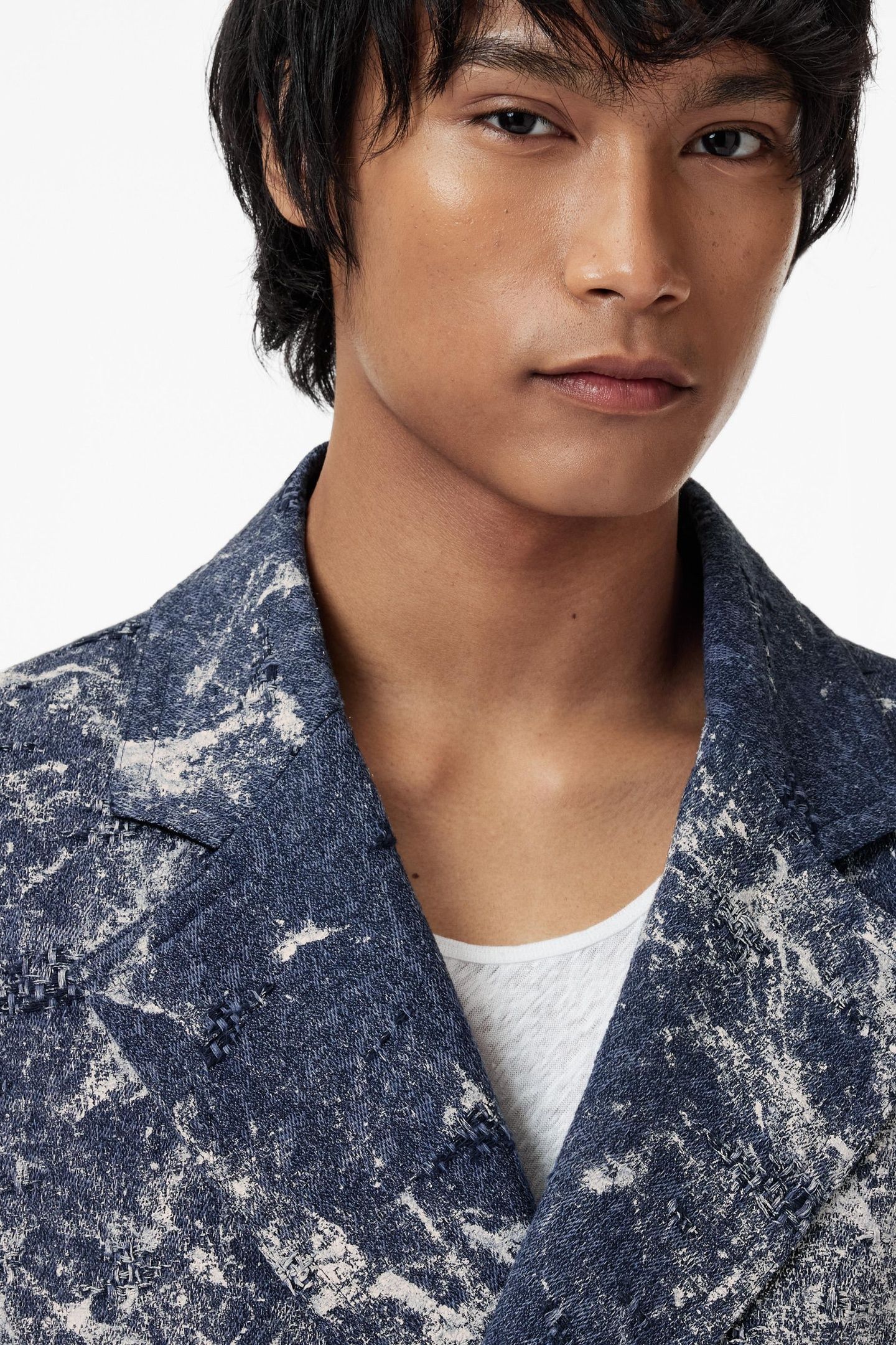 EASY FIT DB COAT WITH WELT HIP POCKETS A NAVY 3