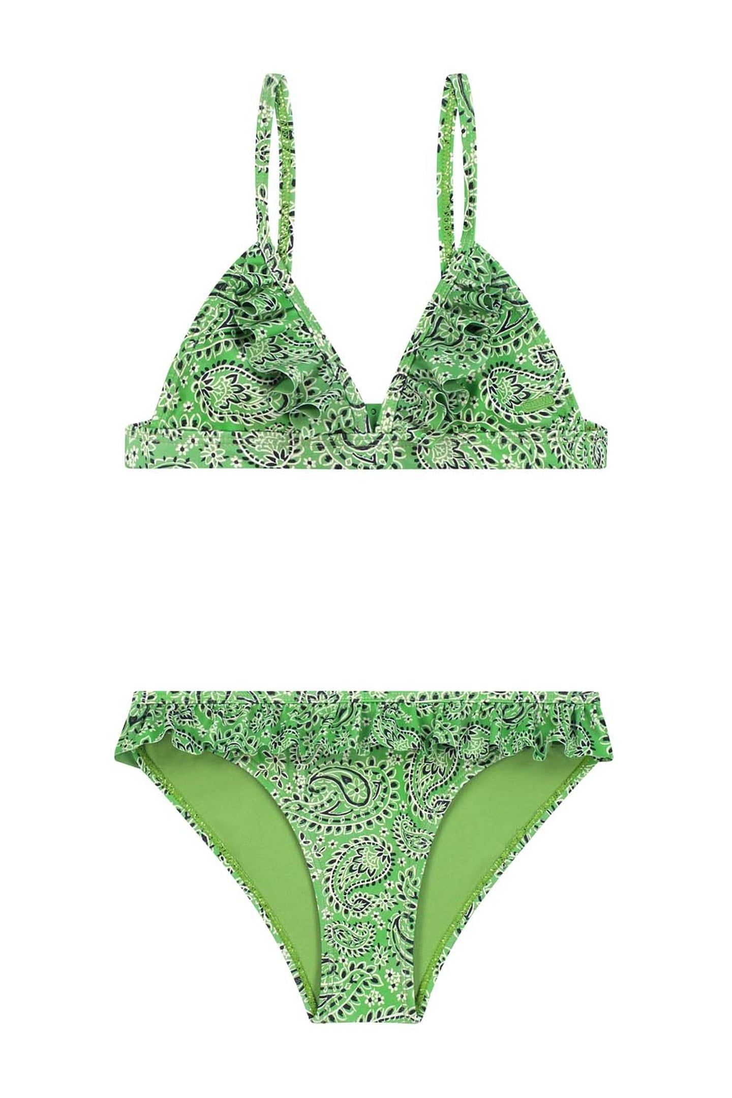 GIRLS BLAKE BIKINI SET POOLSIDE PAISLEY KELLY GREEN 1