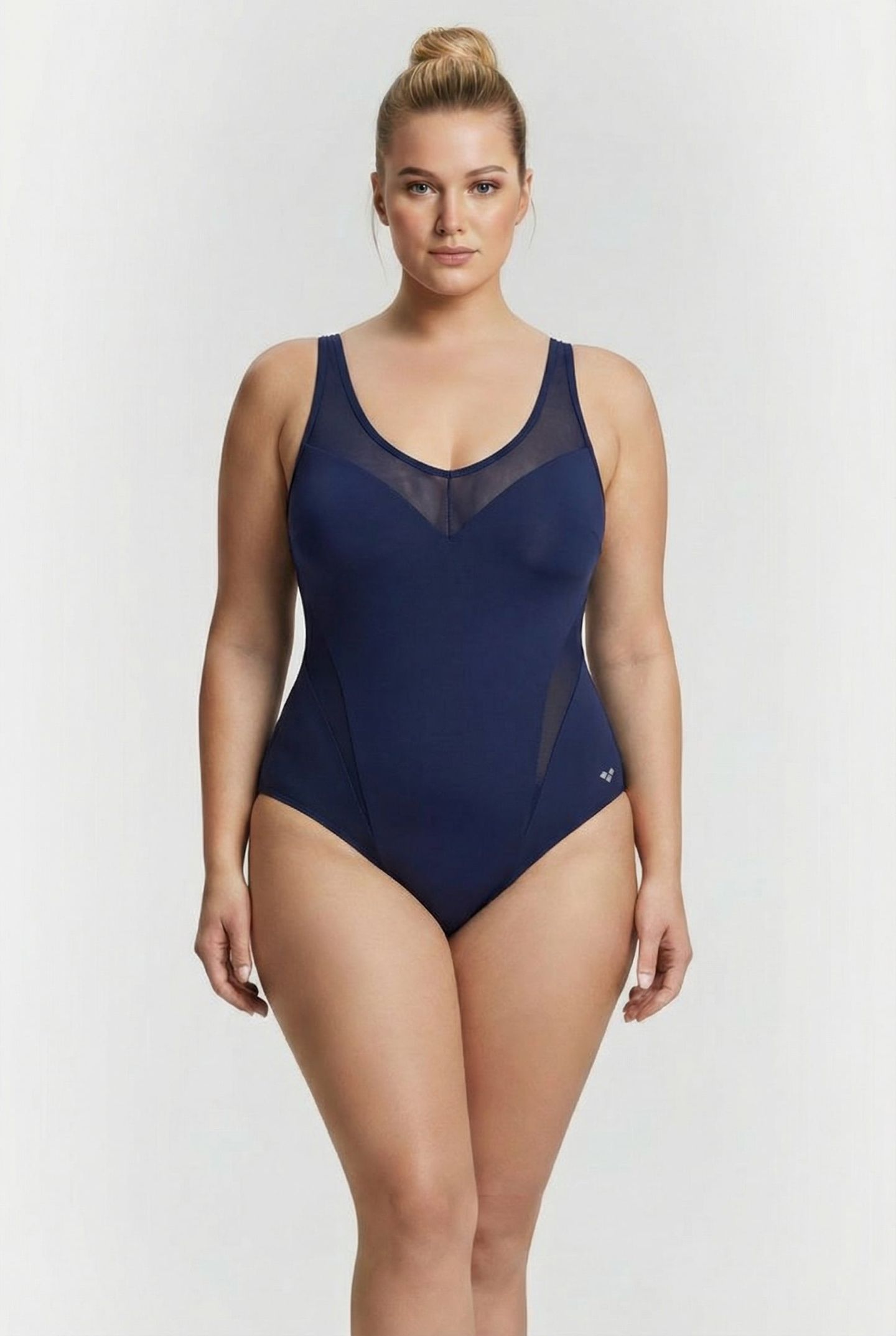W ISABEL LIGHT CROSS BACK ONE PIECE PLUS NAVY BRIGHT BLUE 1