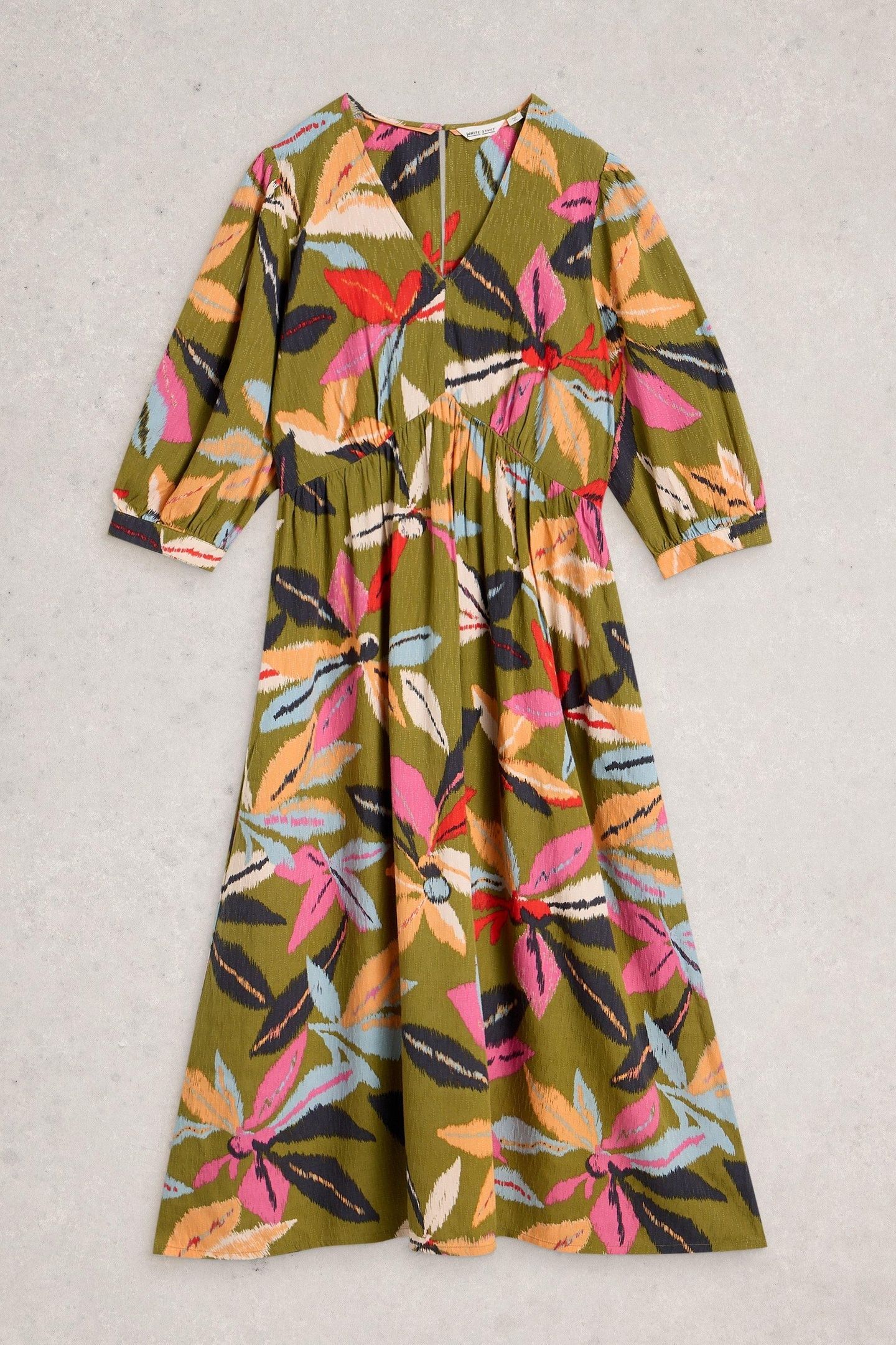 LUCY MIDI DRESS GREEN MULTI 3