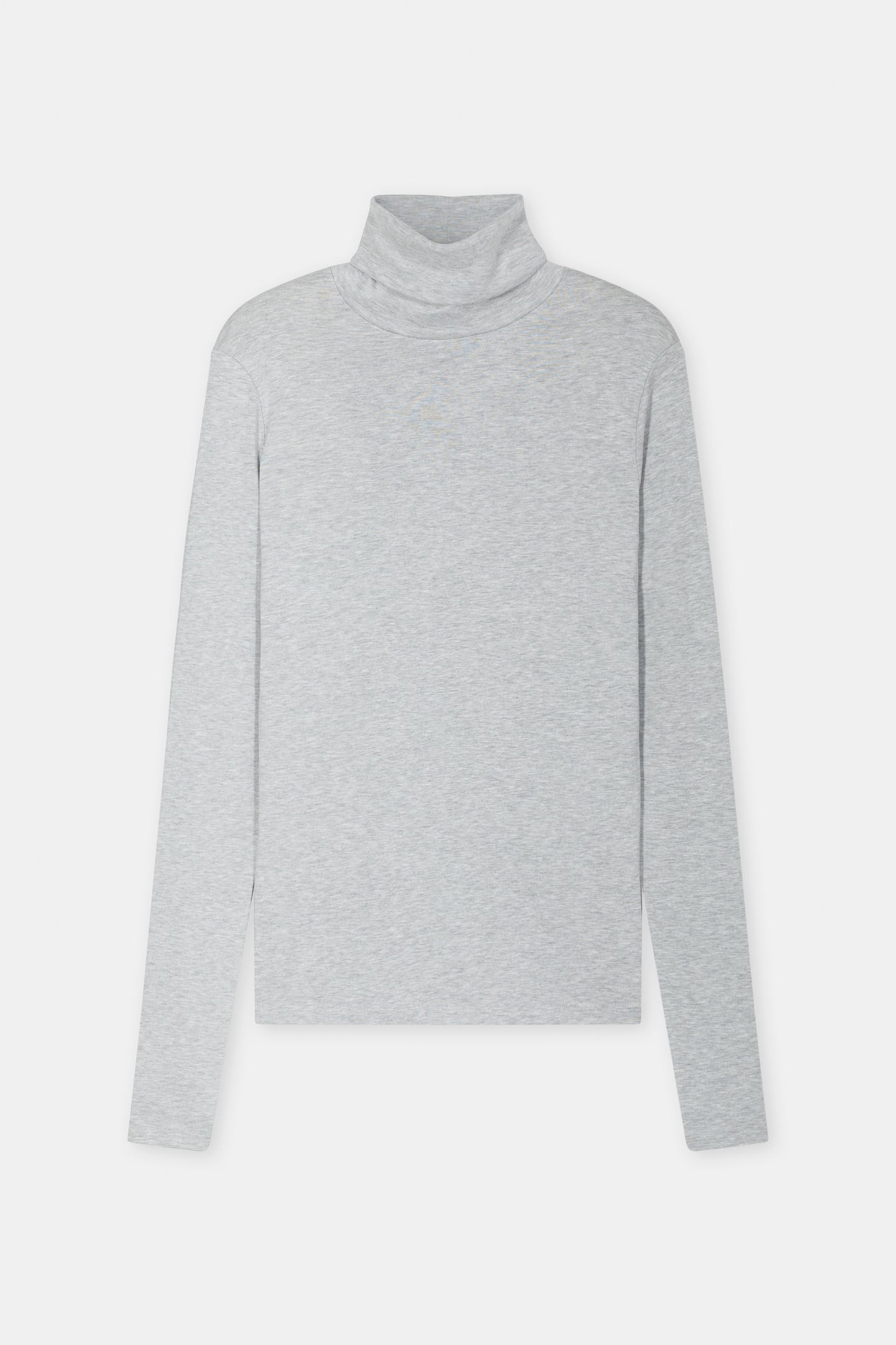 ROLLNECK LONG SLEEVE T-SHIRTS LIGHT GREY MELANGE 4