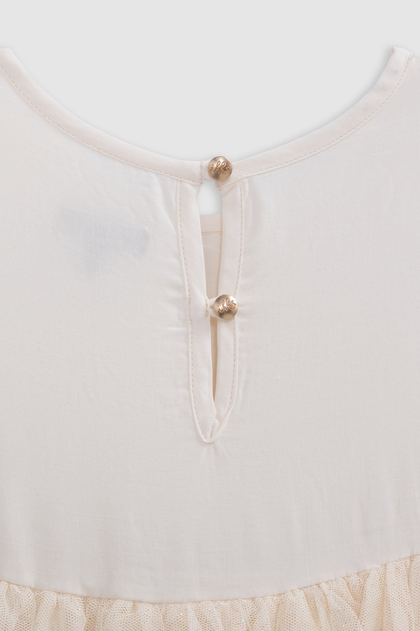 TWO-MATERIAL EMBROIDERED ECRU TUTU DRESS 7