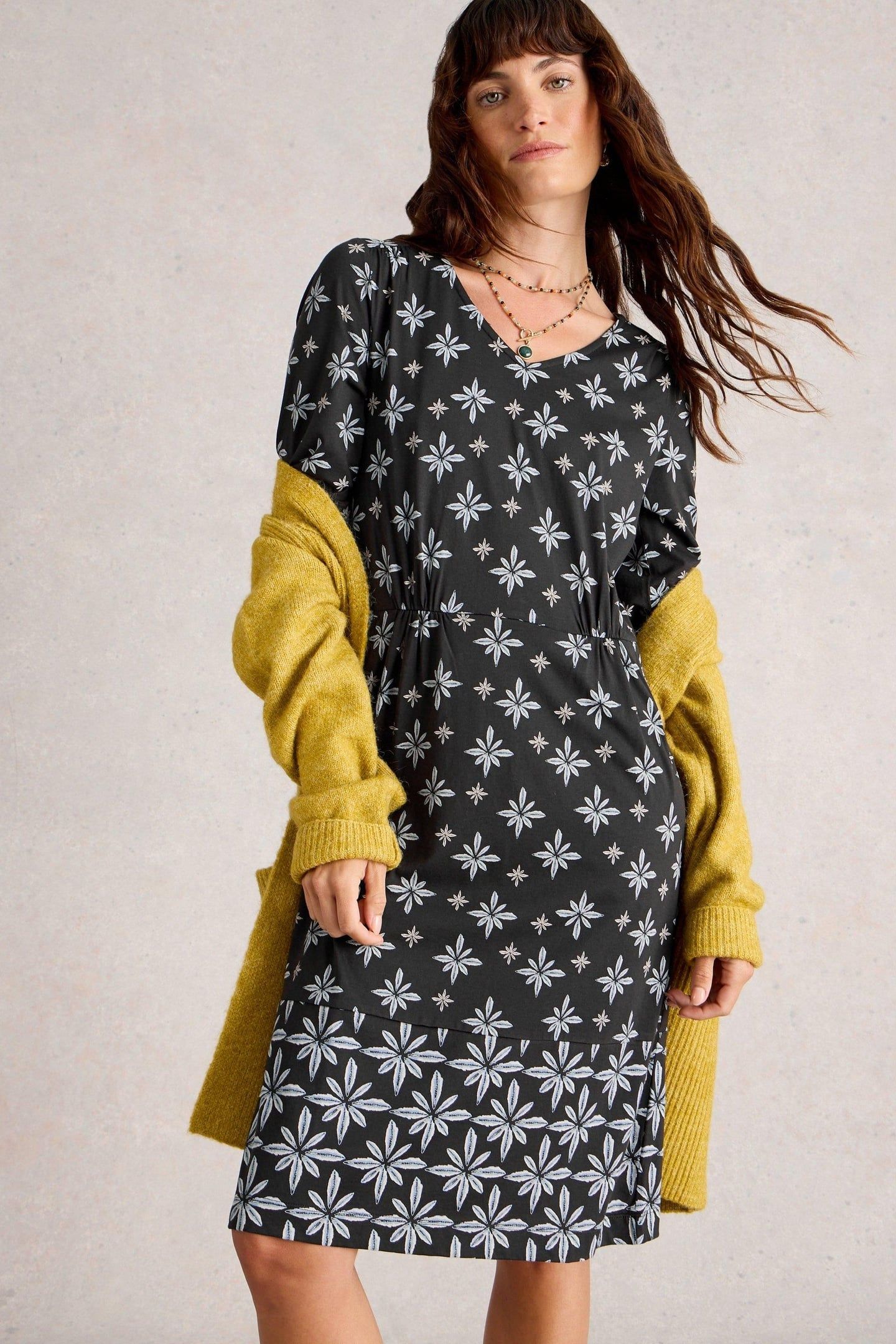 TALLIE JERSEY DRESS BLACK MULTI 1