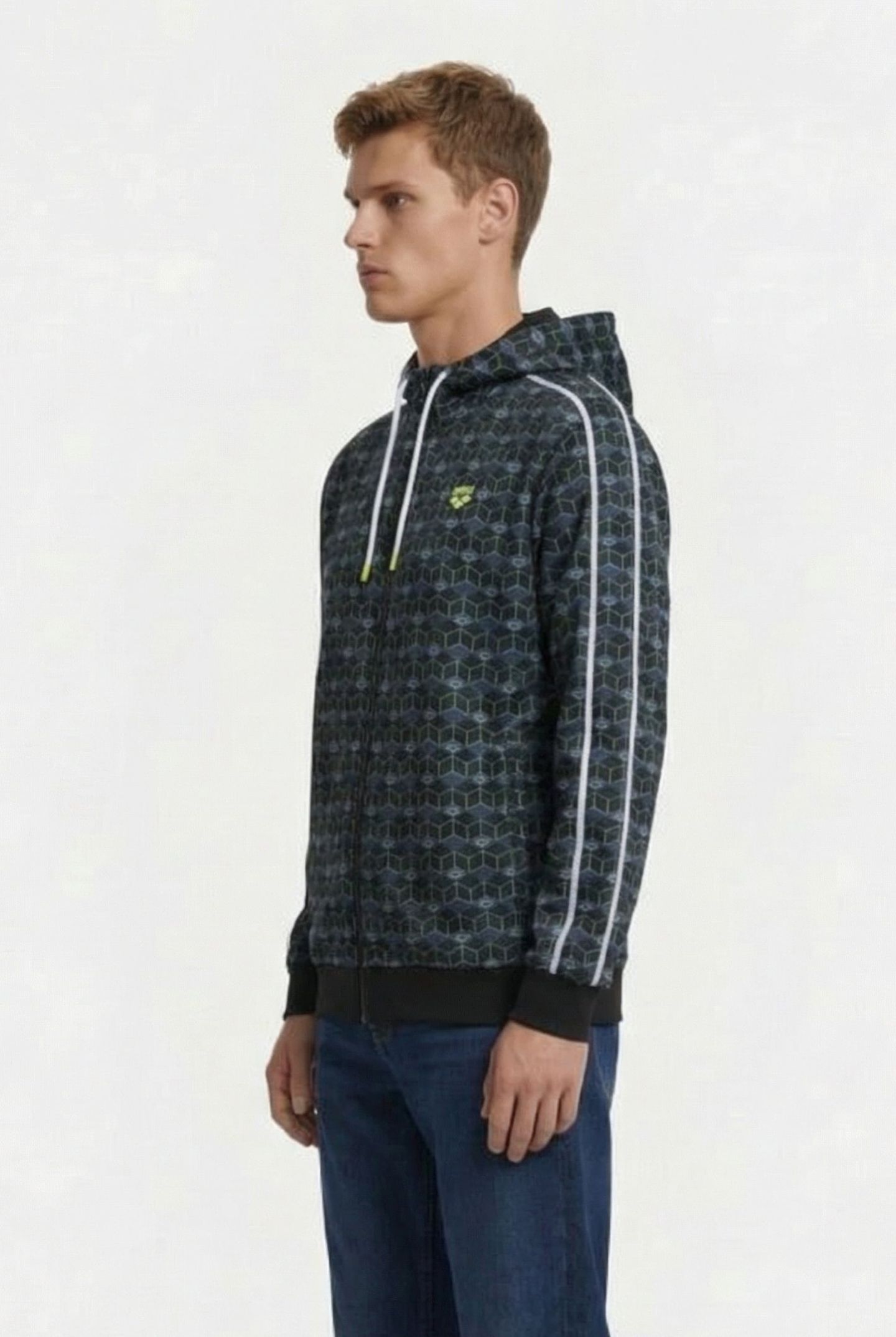 MAN HOODIE FULL ZIP A-AFM819S23 BLACK AOP 3