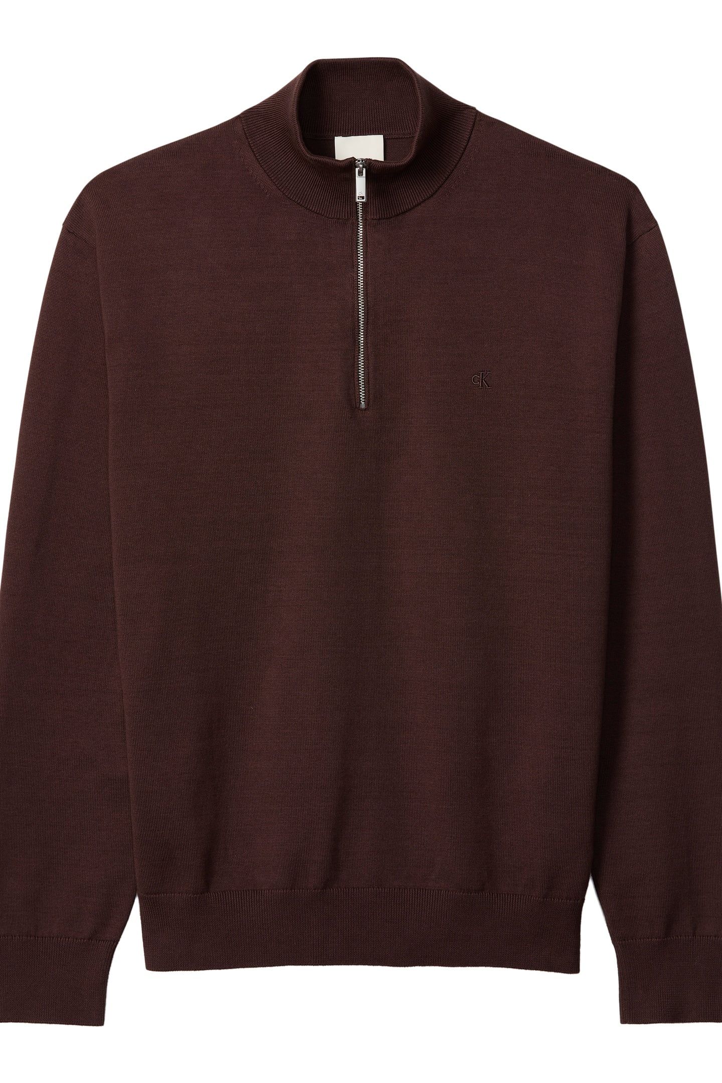 LS SUPIMA QUARTER ZIP SWEATER RICH BROWN 5