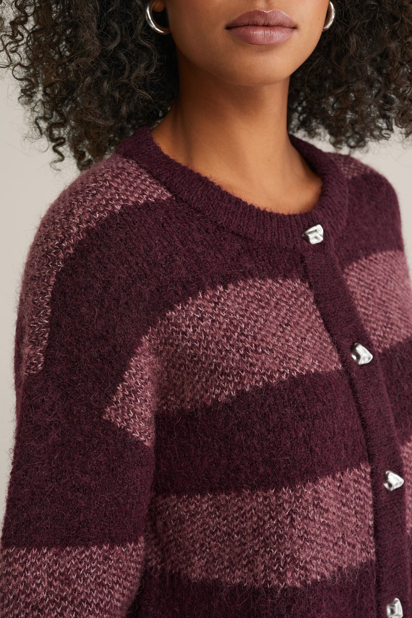 KNITTED CARDIGAN AUBERGINE 5