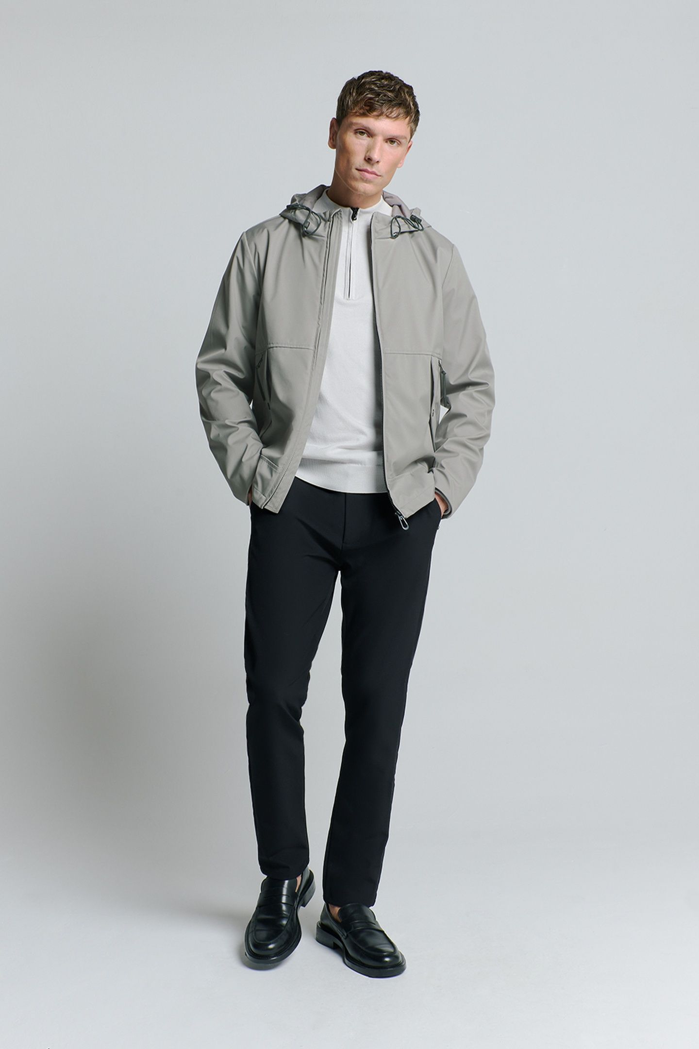 JACKET MID LONG HOODED MID GREY 3