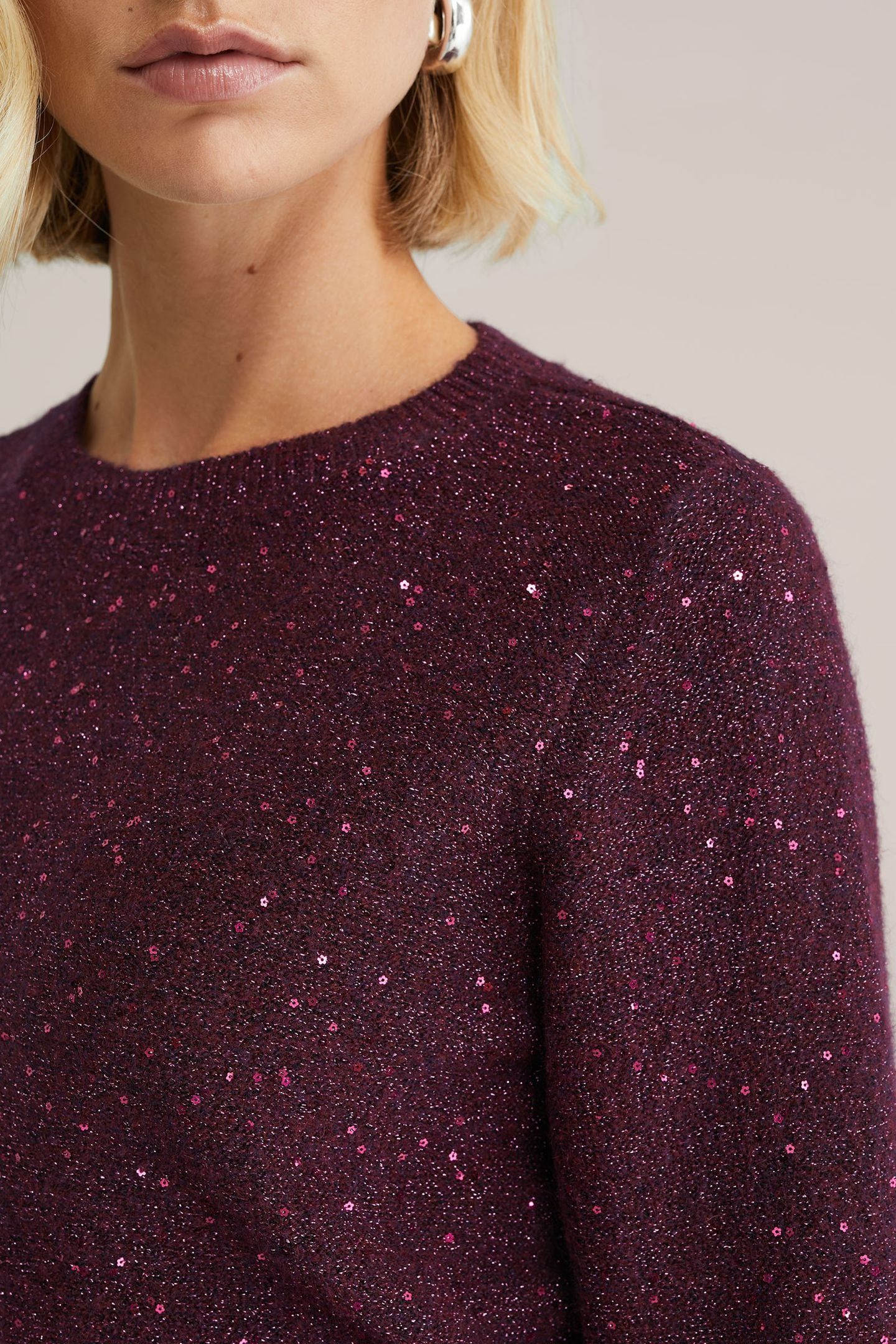KNITTED PULLOVER AUBERGINE 5