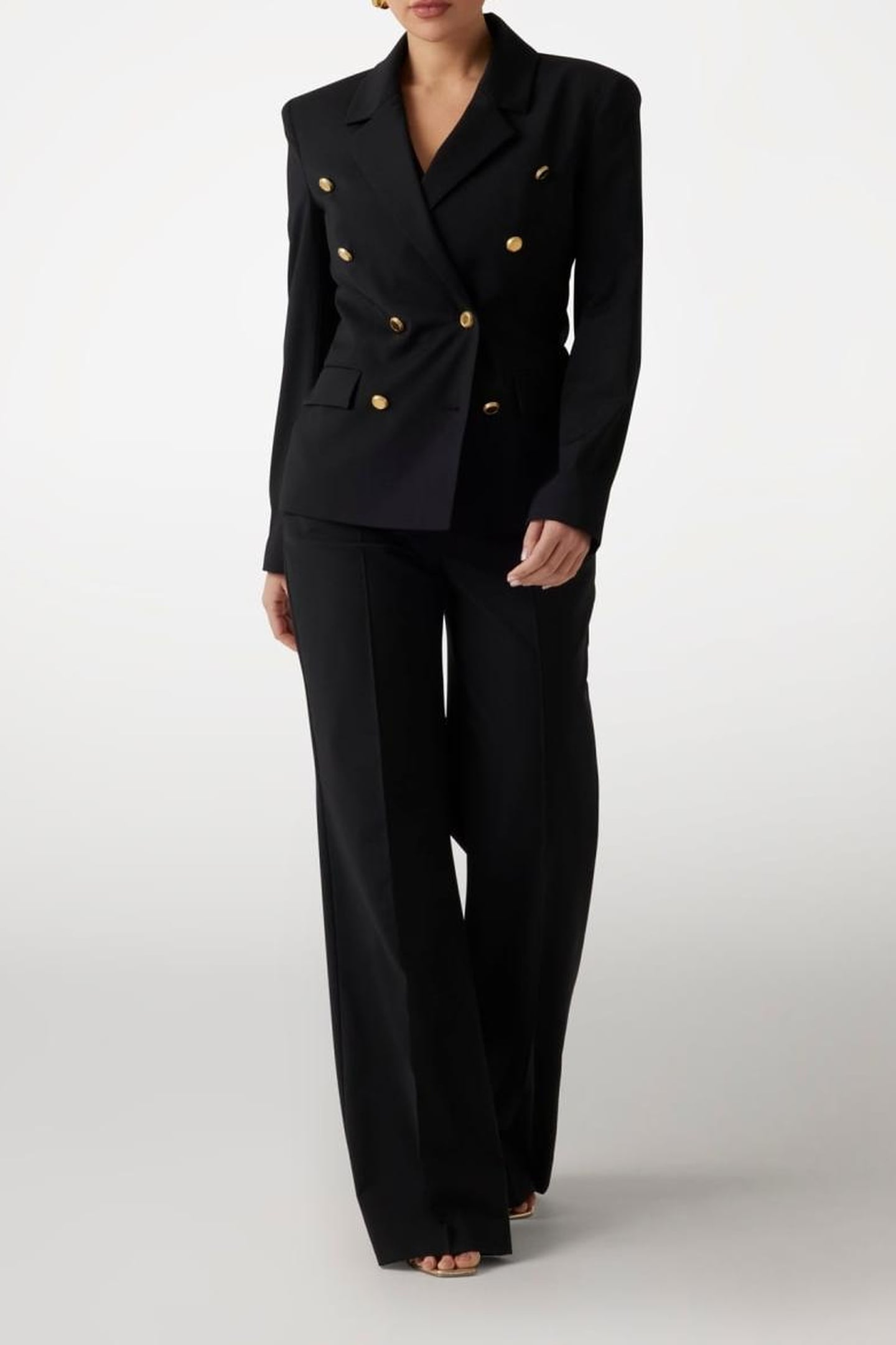 MARCIANO BY GUESS IRINA DOUBLE BREAST BLAZER JET BLACK 1