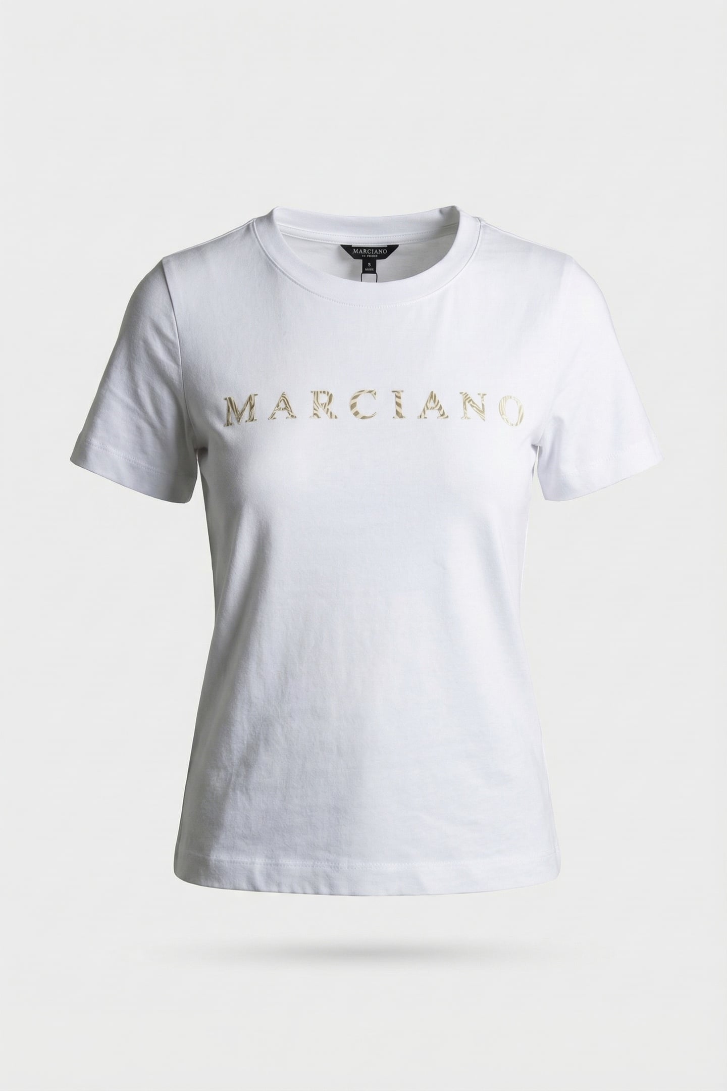 MARCIANO BY GUESS CANDY RN SS TSHIRT JBLK/CHARMING LEO 3