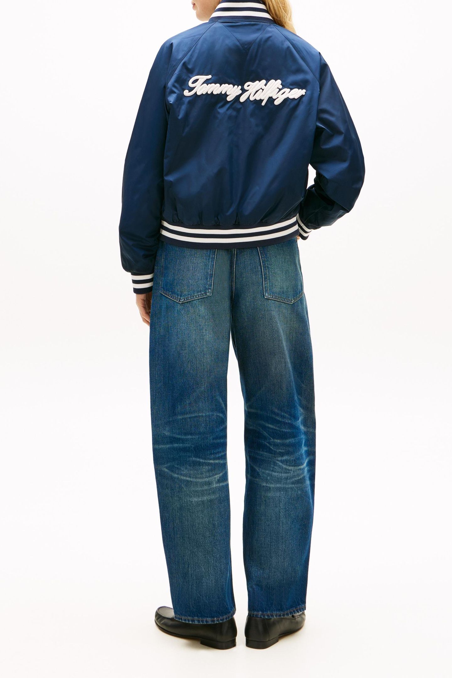 VARSITY NYLON BOMBER DARK NIGHT NAVY 2