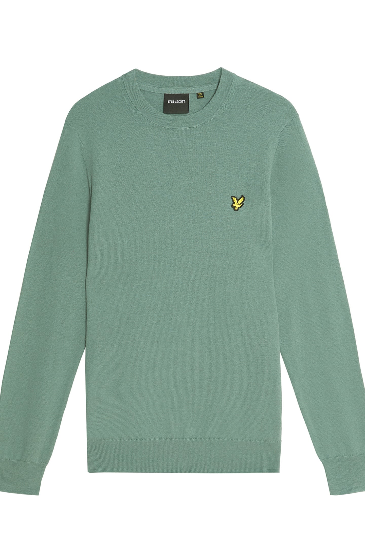 COTTON MERINO CREW NECK JUMPER AGAVE GREEN 4