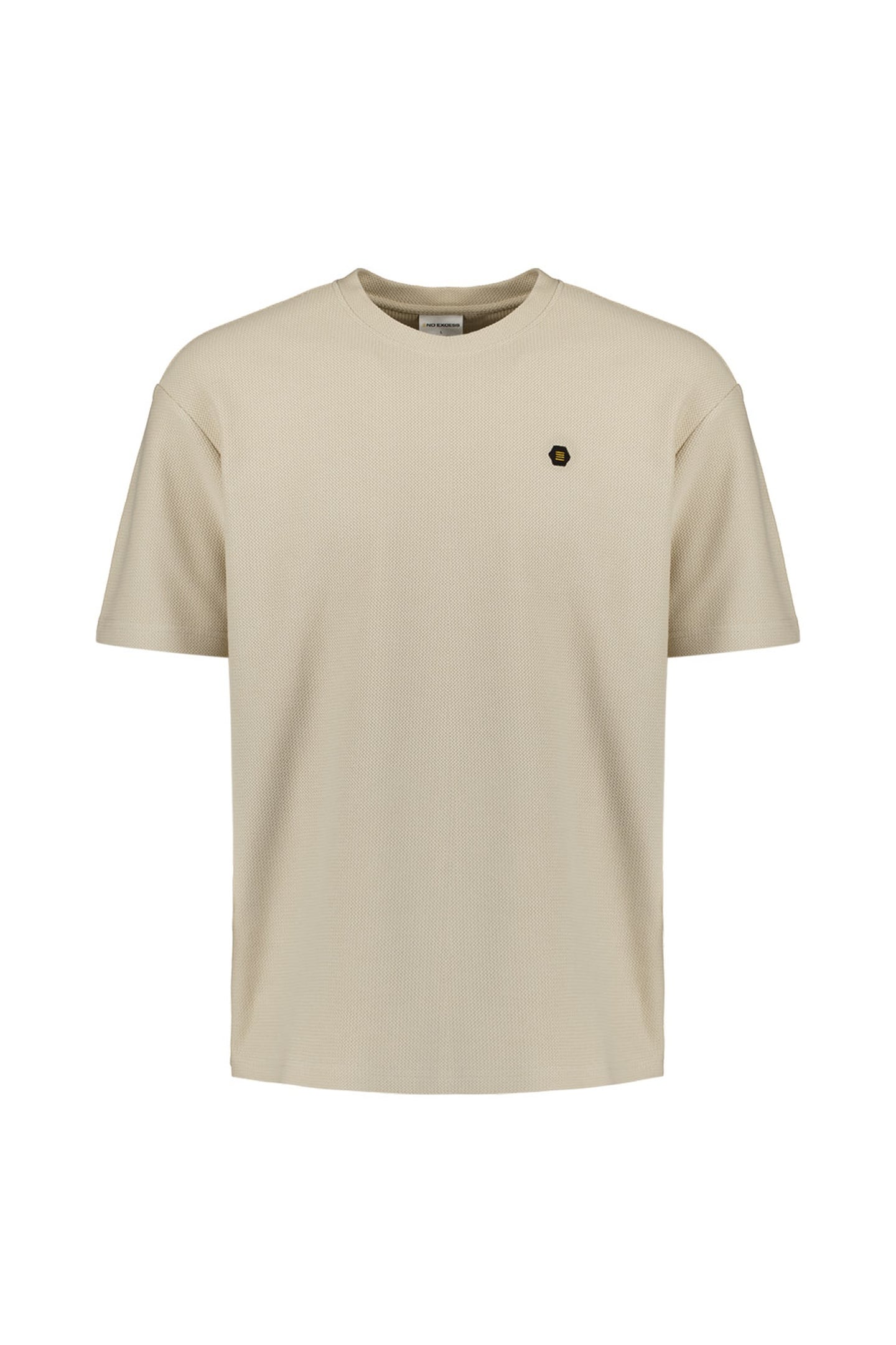 T-SHIRT CREWNECK SOLID RELIEF JACQUARD SAND 5