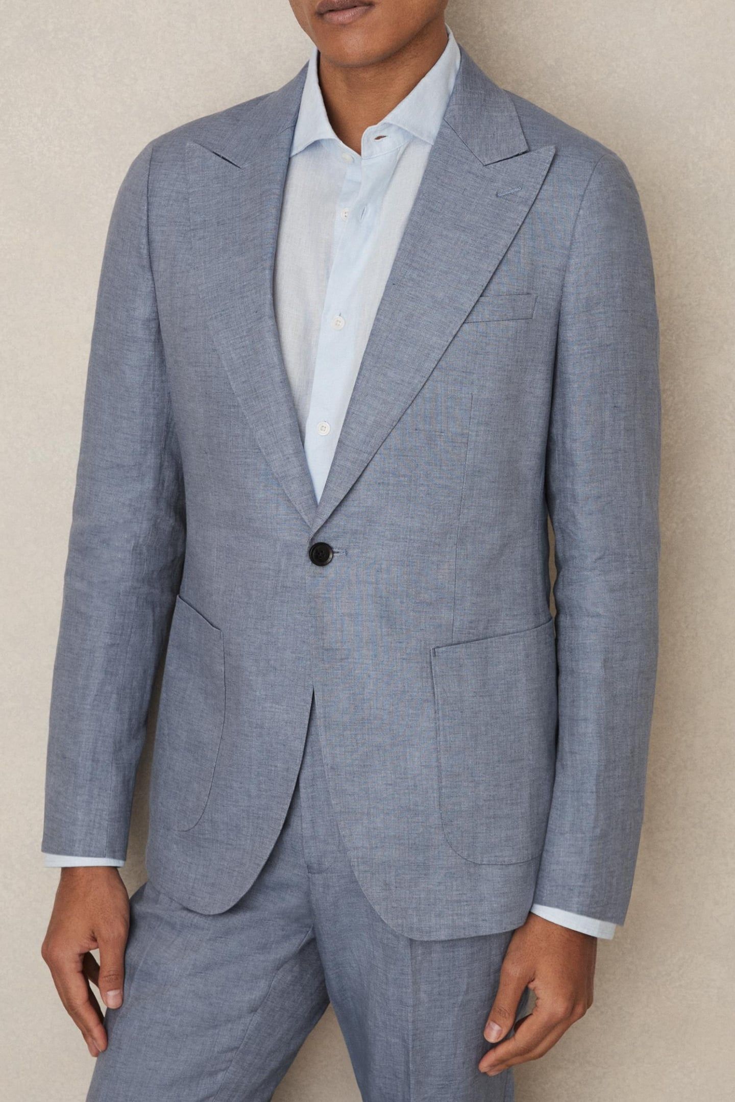 SB 2B NOTCH LINEN BLAZER AIRFORCE BLUE 2