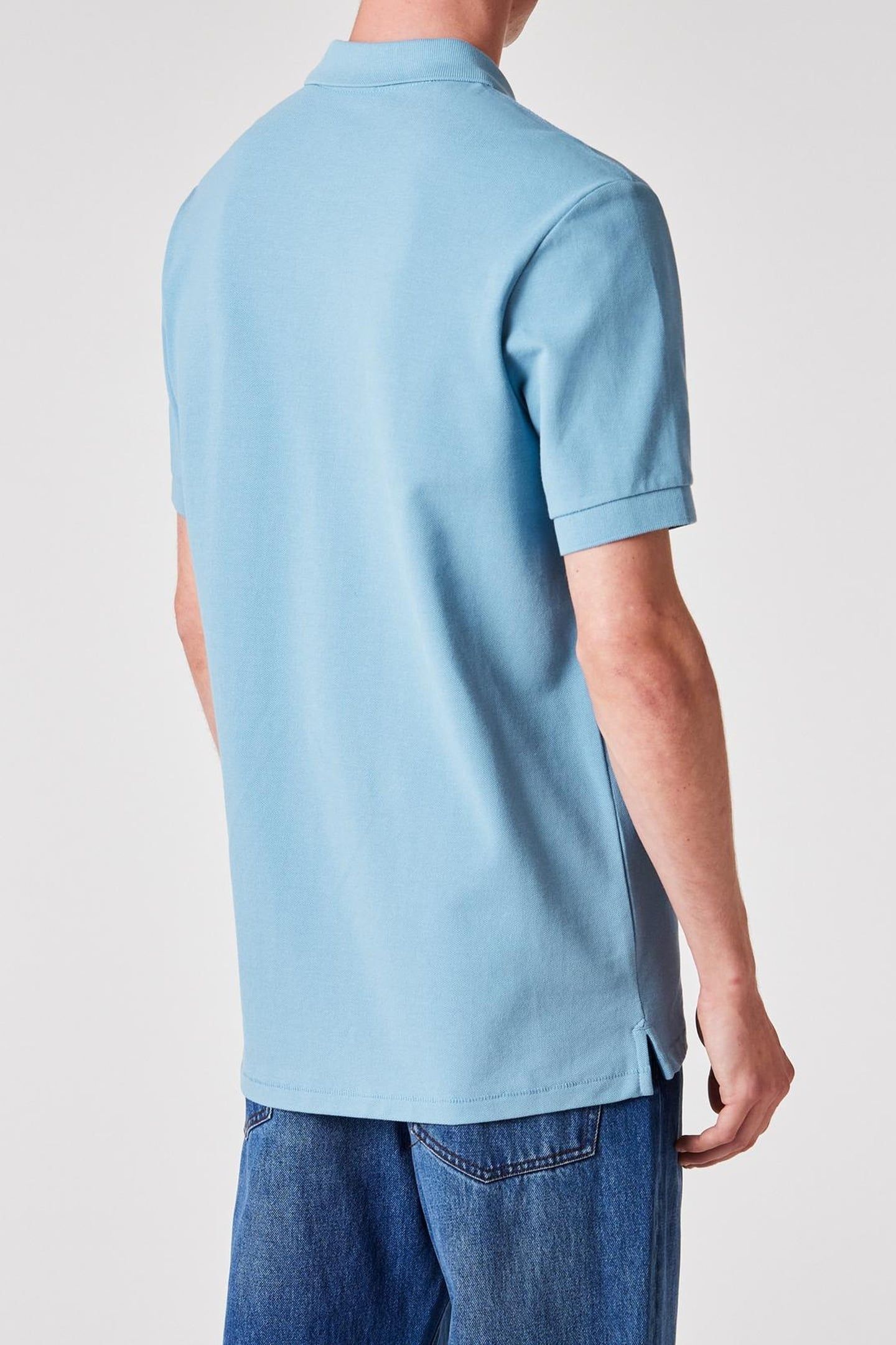 REG FIT SS POLO SHIRT ZEBRA LIGHT BLUE 3