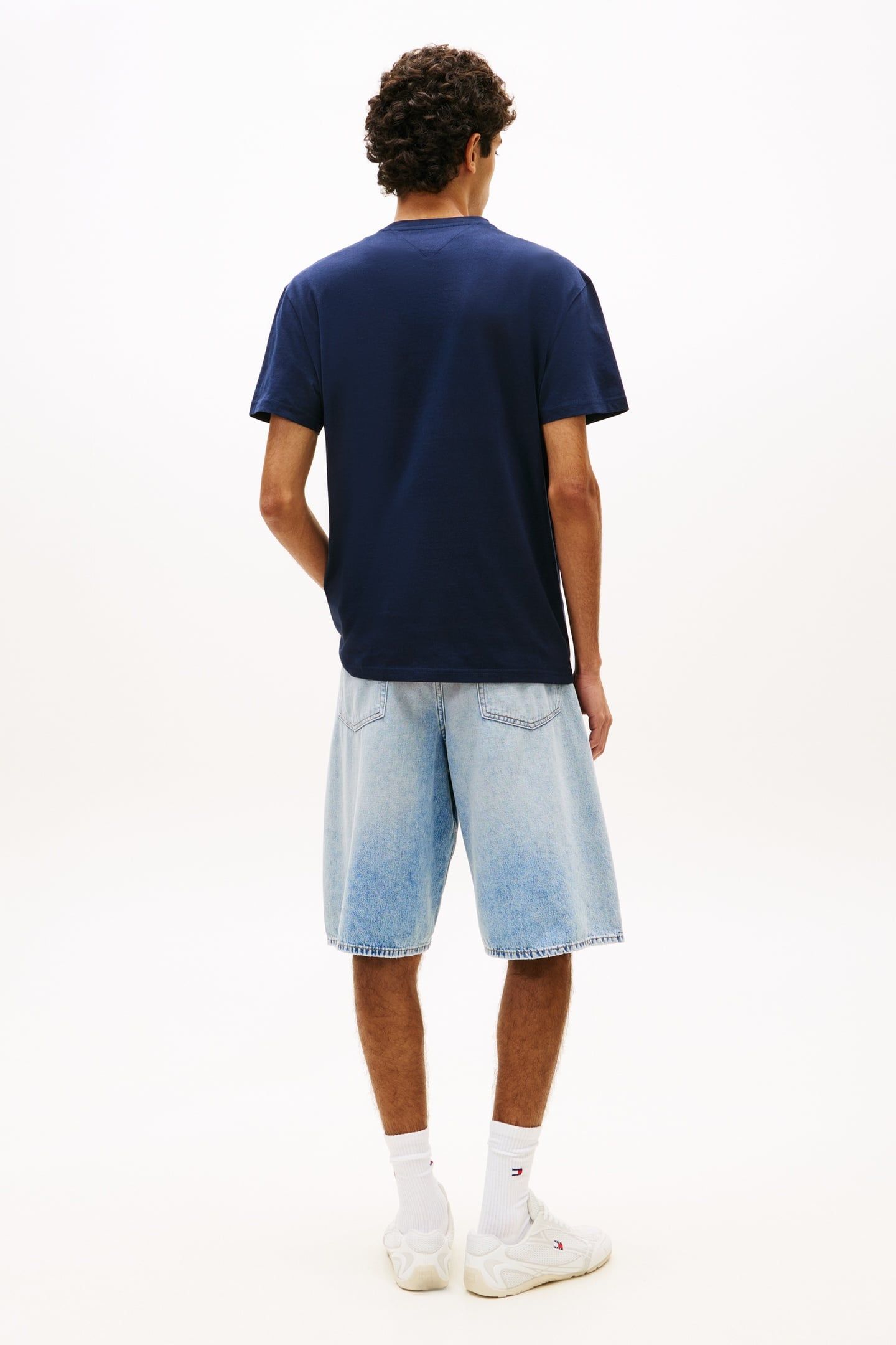 LINEAR LOGO EMBROIDERY JERSEY T-SHIRT NAVY 3