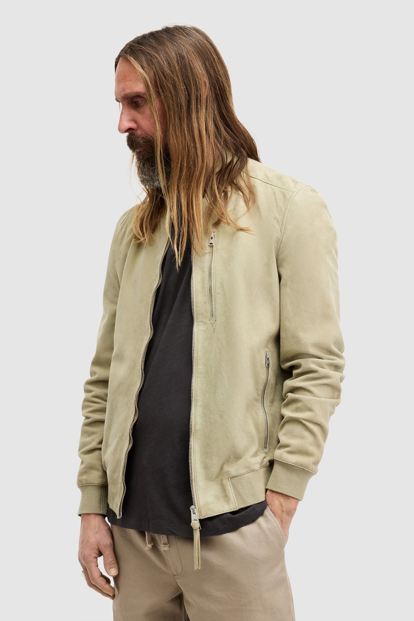 KEMBLE SUEDE BOMBER HERB GREEN 4