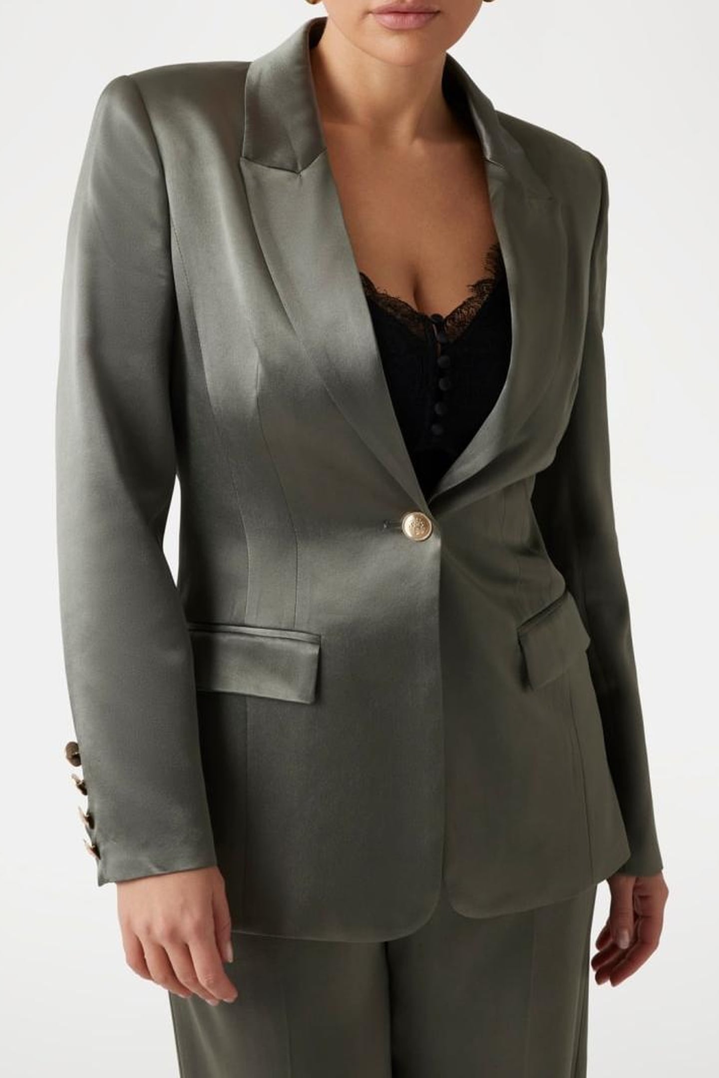 MARCIANO BY GUESS FANNIE BLAZER STONE OLIVE 2
