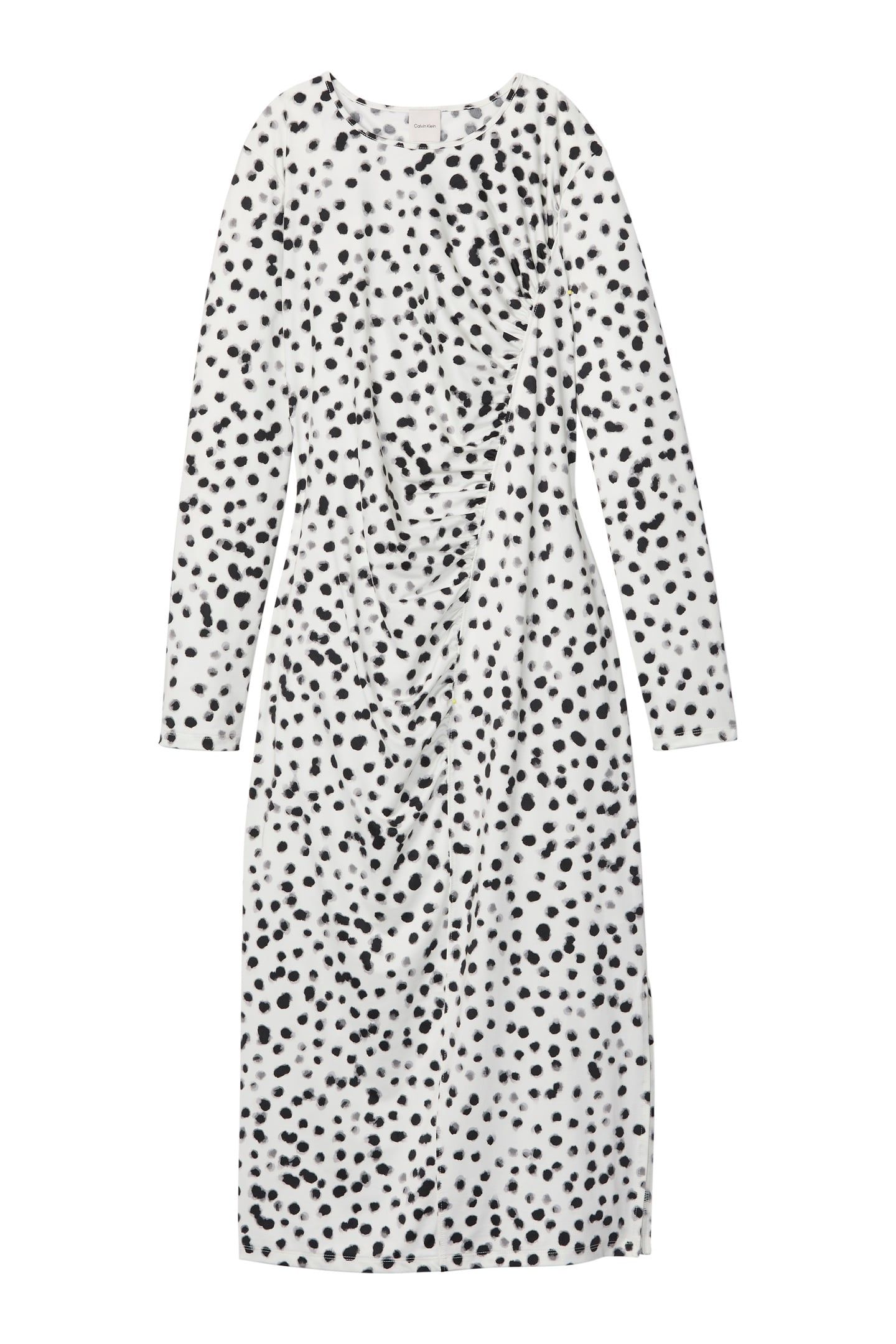 RUCHED ASSYMETRICAL PRINTED MIDI DRESS IVORY PRINT 4