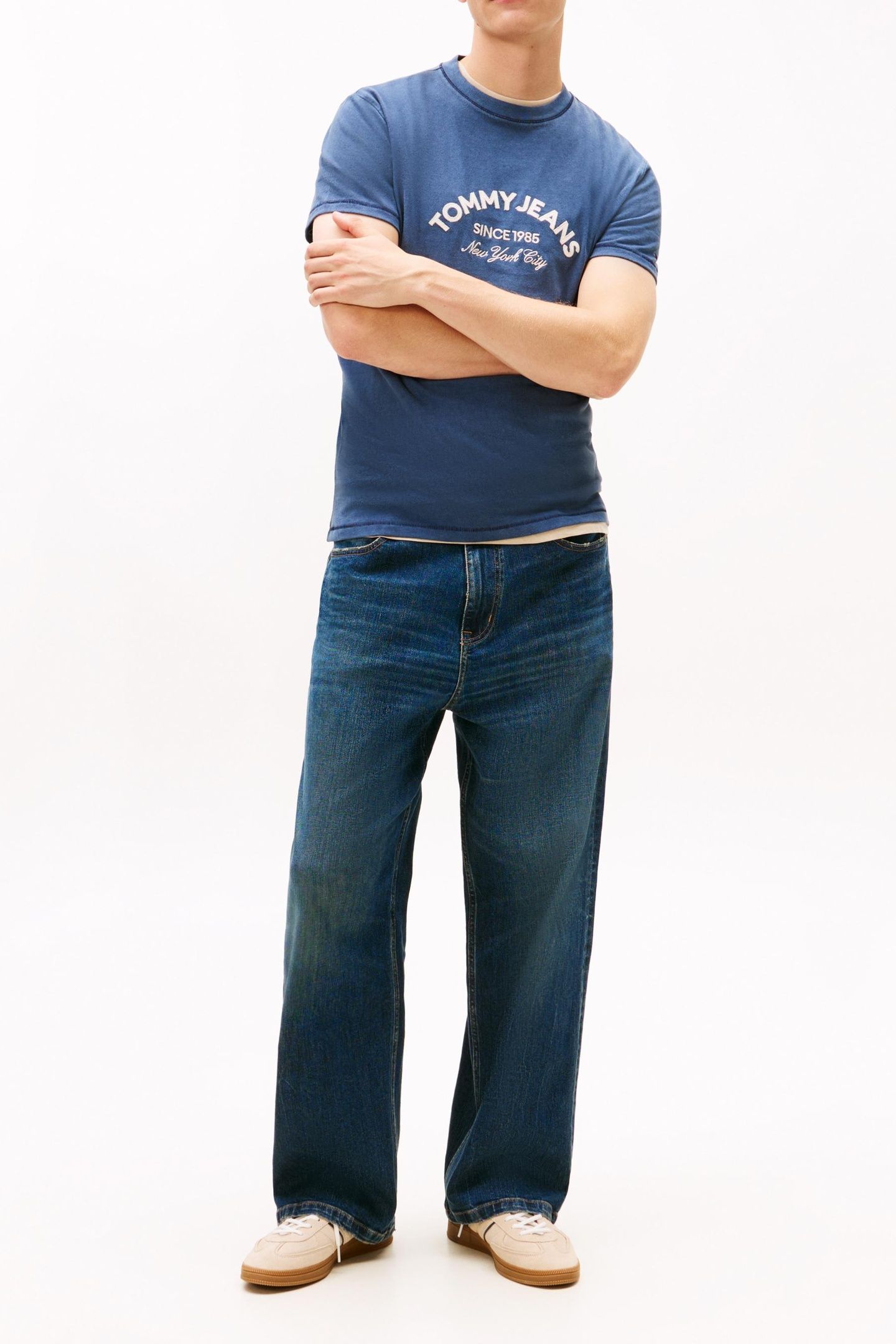 ARCH LOGO TEXTURED T-SHIRT DARK NIGHT NAVY 2