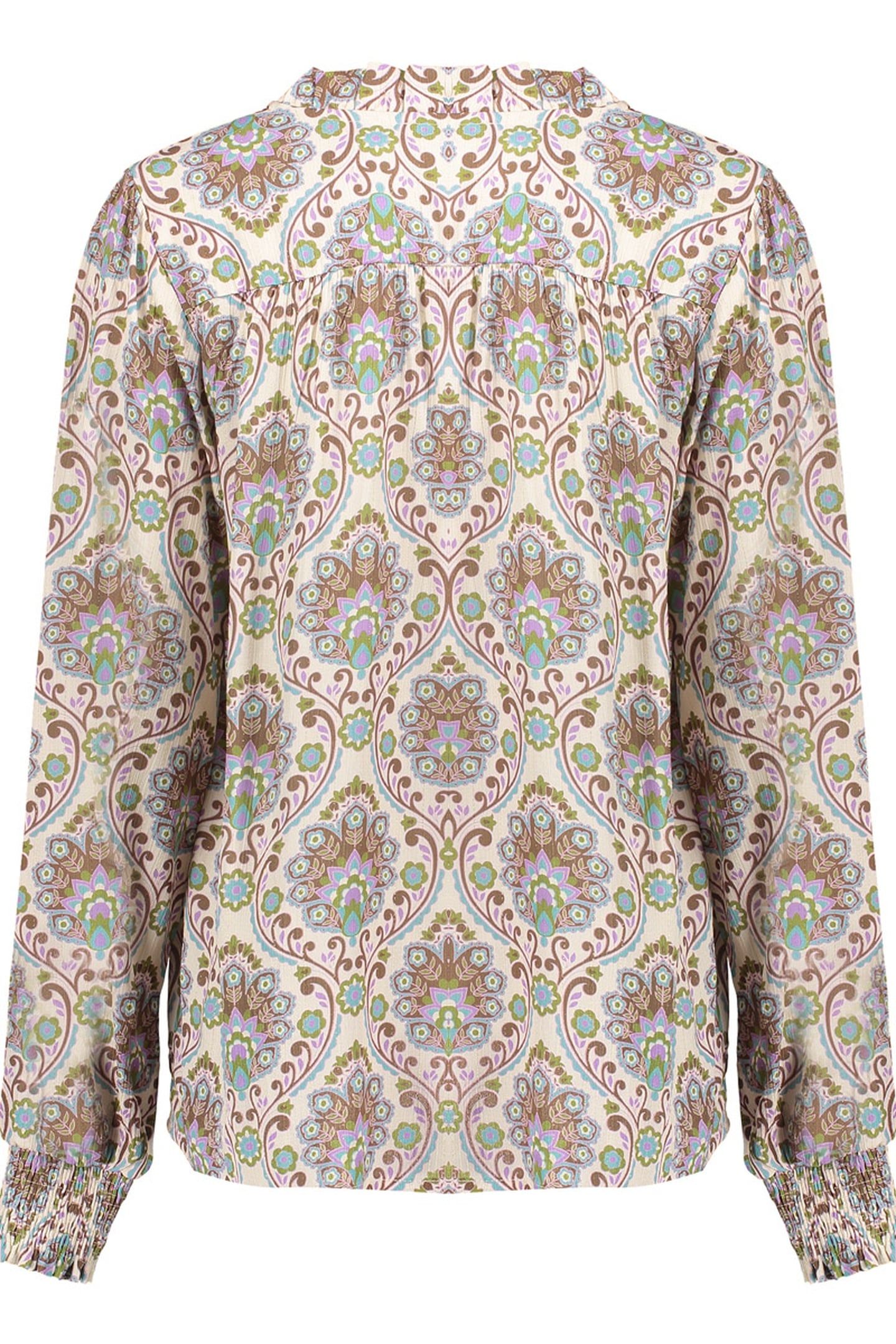 BLOUSE PRINT BLUE/WOOL WHITE 2