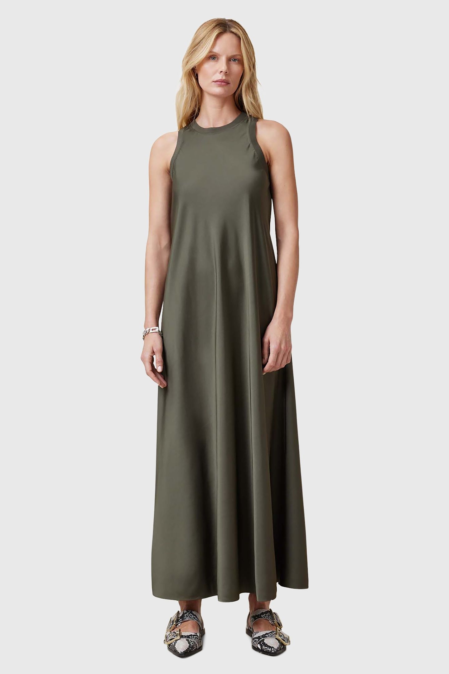 AIDA DRESS DUSTY OLIVE GREEN 1