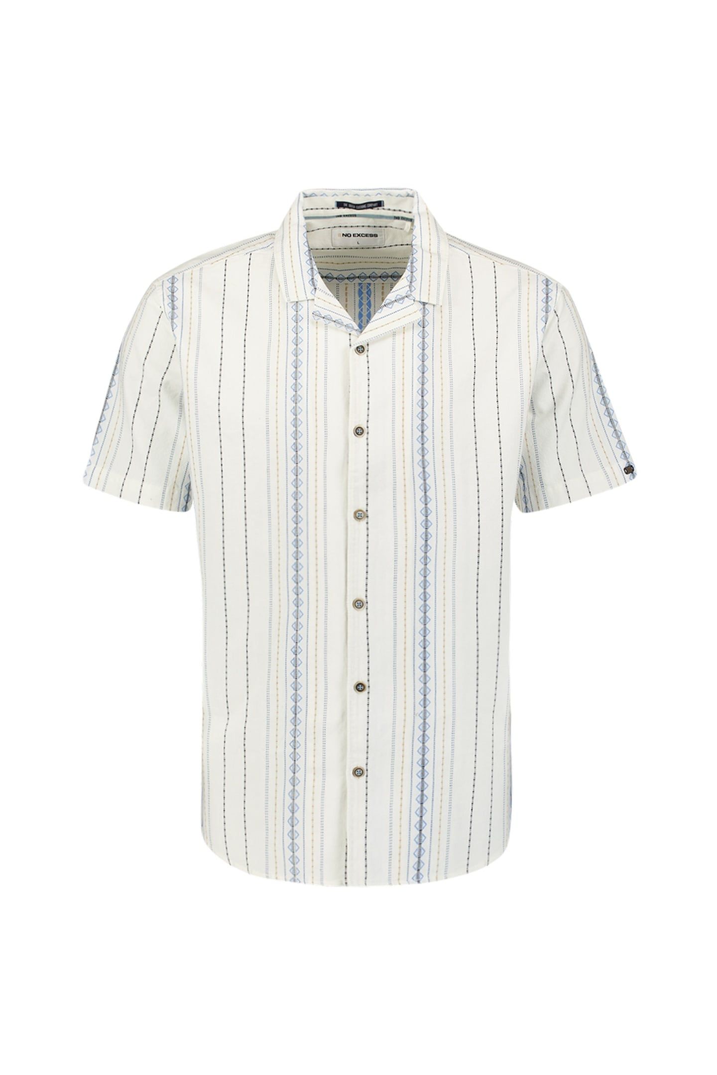 SHIRT SHORT SLEEVE REVERS COLLAR DOBBY VERTICAL EMBROIDERED  1