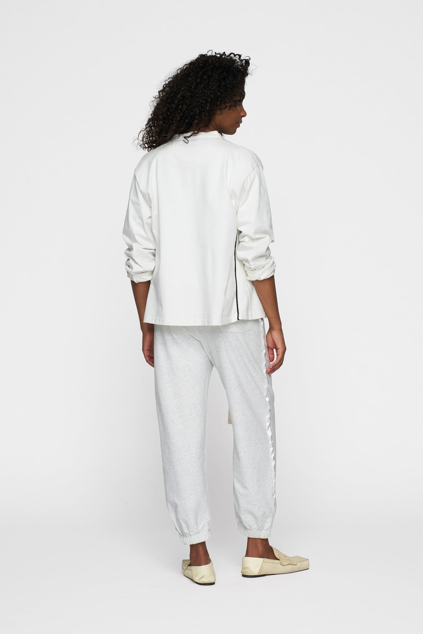 BELTED BAR JOGGER FLEECE WHITE MELEE 5