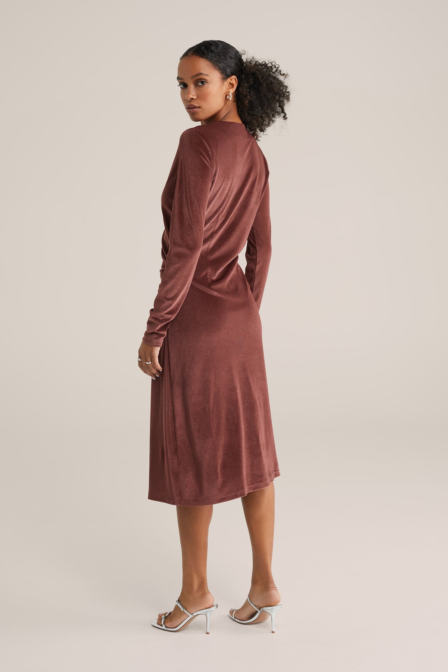 DRESS MID LENGTH BURGUNDY RED 3