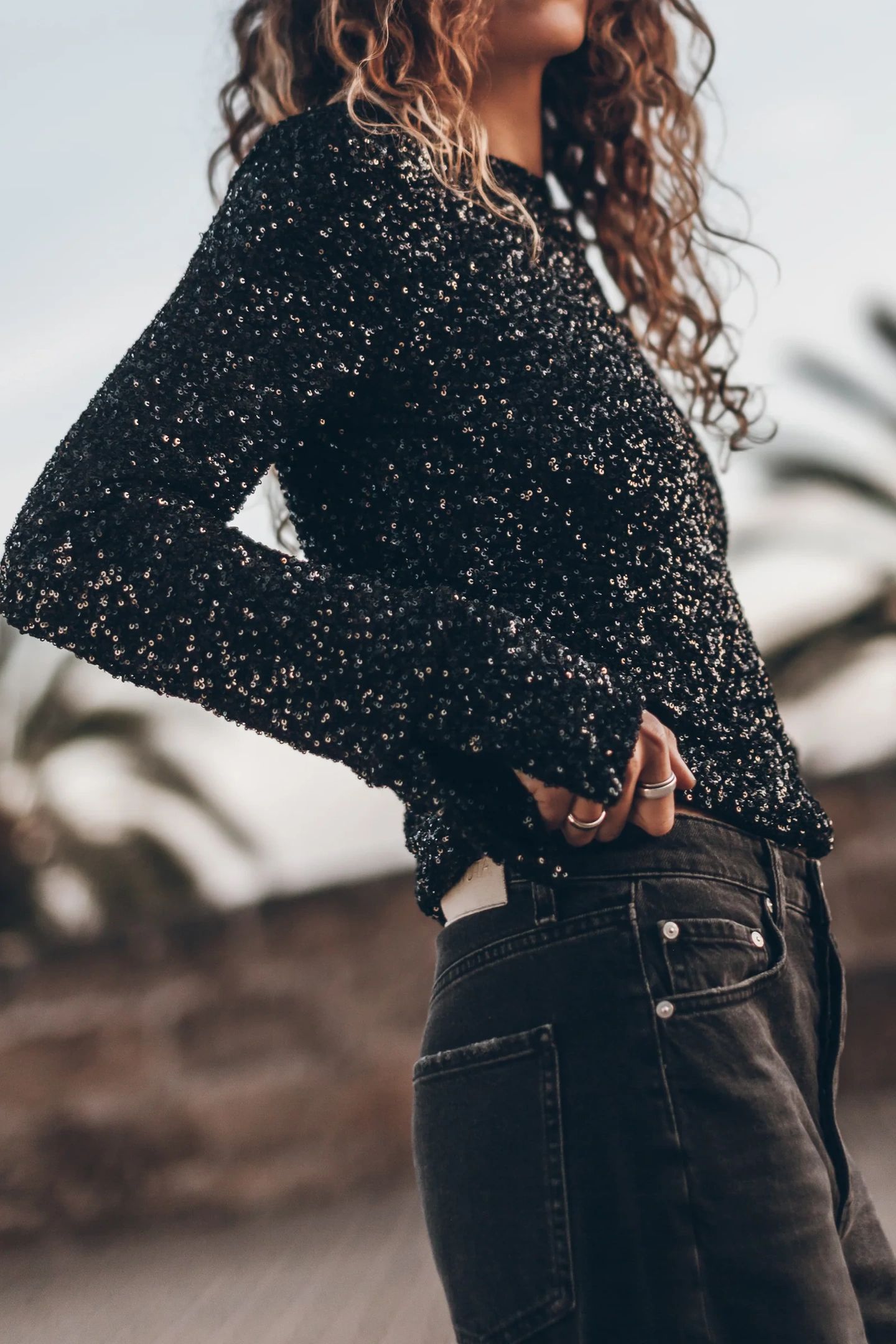THE BLACK SEQUIN BLOUSE 2