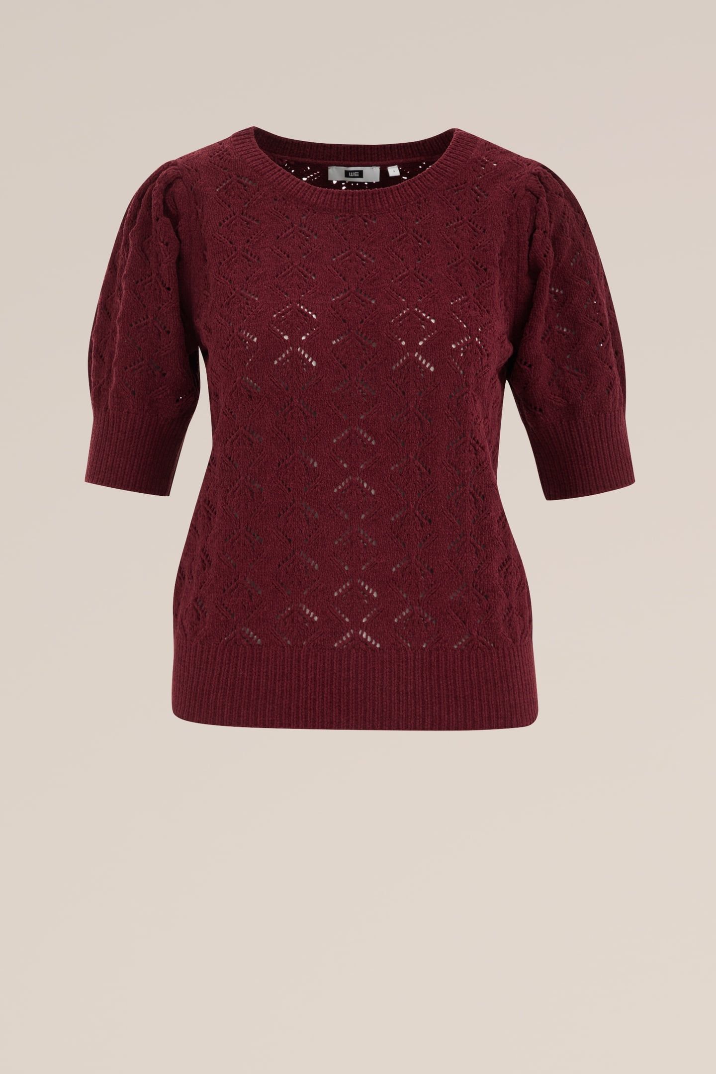 KNITTED PULLOVER BURGUNDY RED 4
