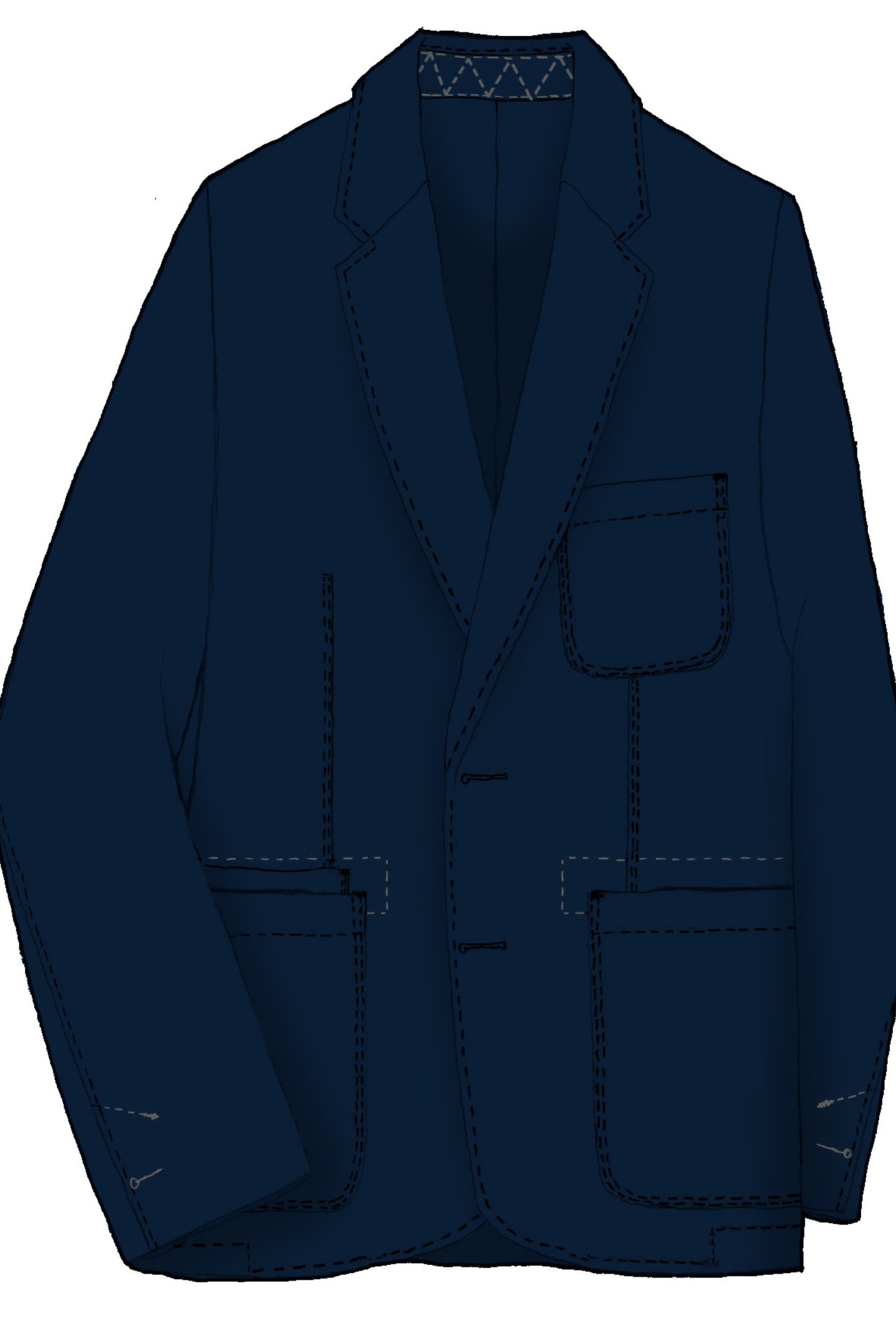 CASUAL FIT 2 BTN JACKET VERY DARK NAVY 3