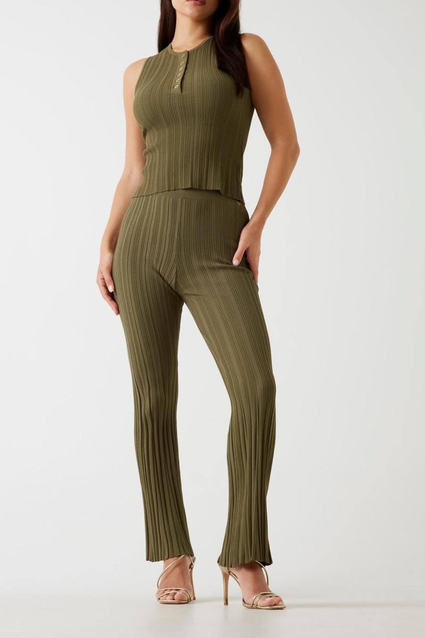 MARCIANO BY GUESS GIADA FLARE SWEATER PANT ARMY OLIVE 1
