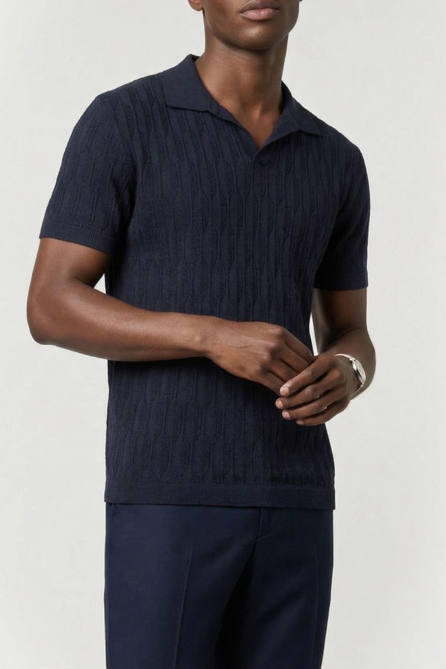 MARCIANO BY GUESS SS POLO WITH RIB PLACKET NAVY SEA 1