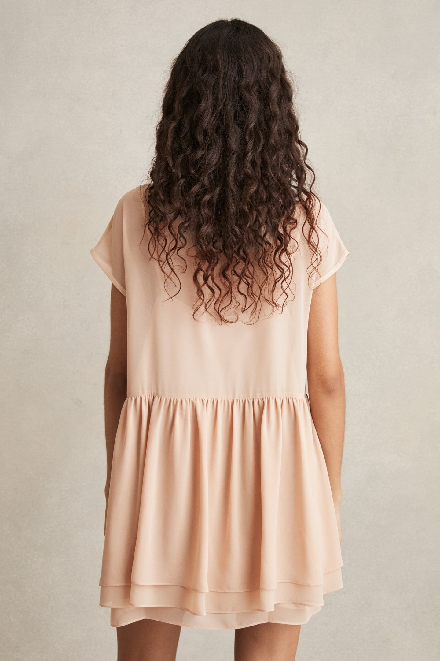 SHORT RUFFLE DRESS PALE PINK 2