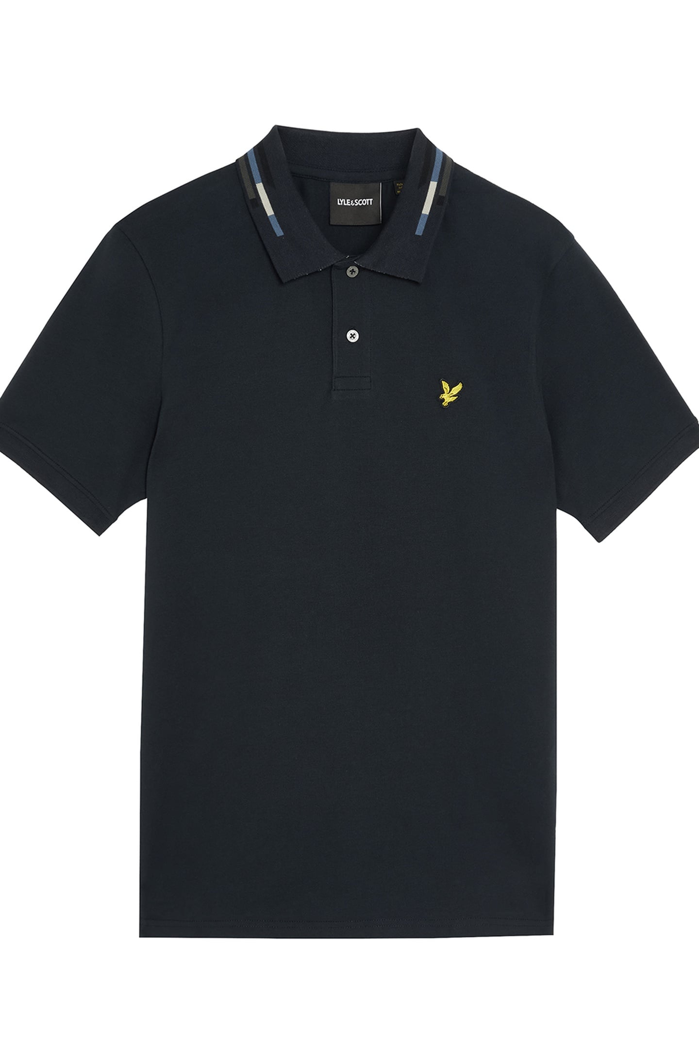 STRIPED TIPPED POLO SHIRT DARK NAVY/FOAM 4