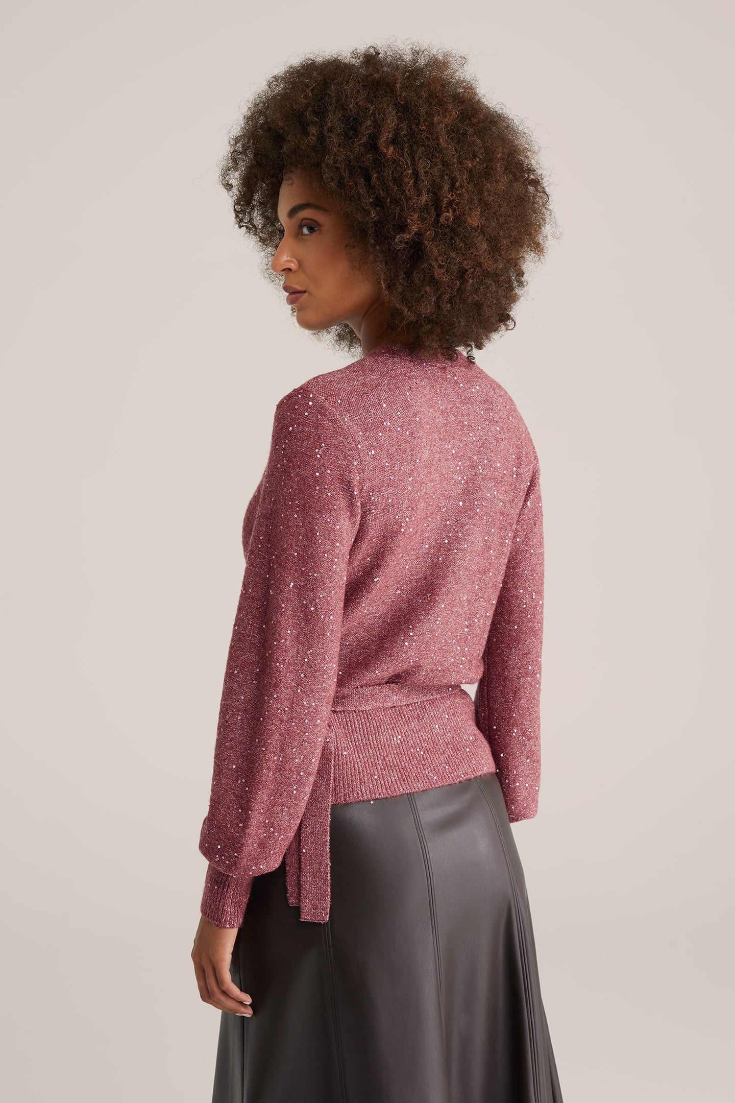WRAP CARDIGAN OLD ROSE 2