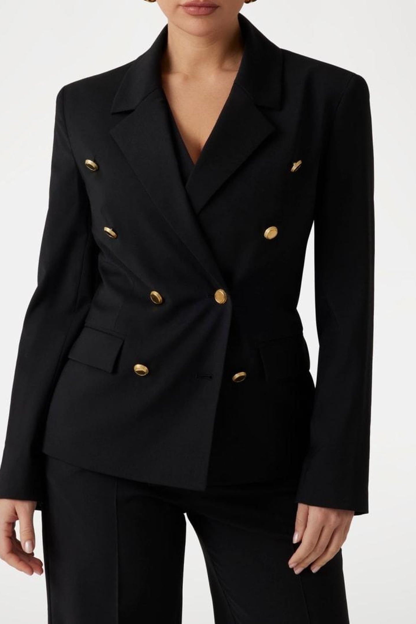 MARCIANO BY GUESS IRINA DOUBLE BREAST BLAZER JET BLACK 3