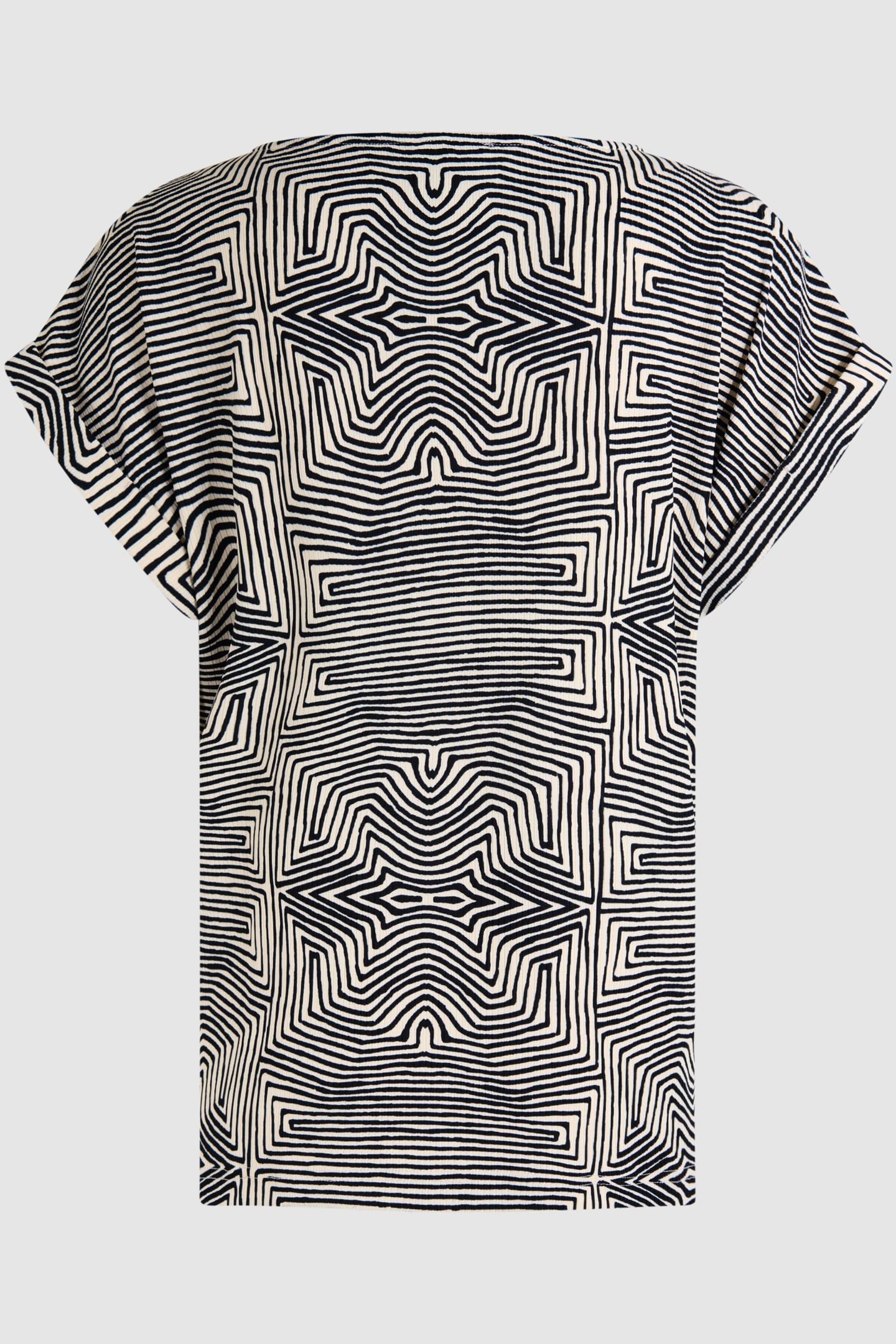 LA-SBRIB JERSEY TURN UP TOP BLACK/WHITE 4