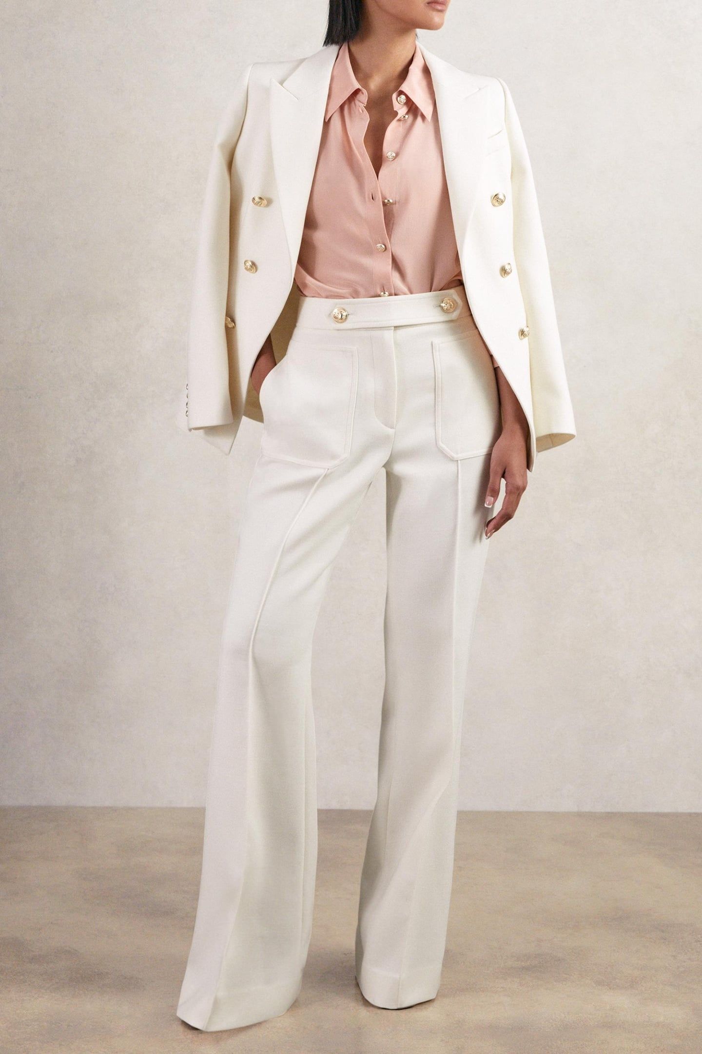 OCCASION FLARE TROUSER WHITE 8