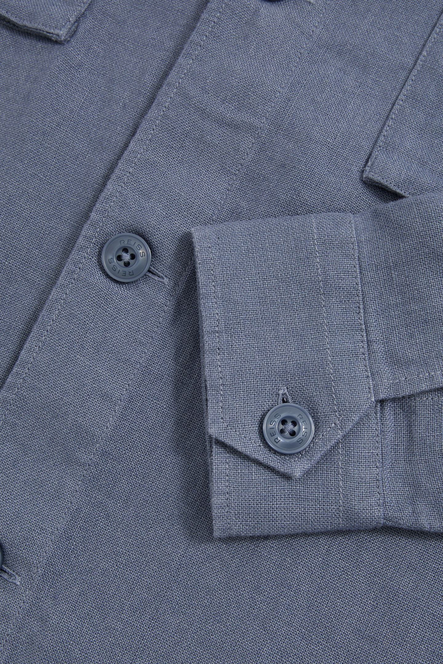 LS LINEN TWIN POCKET OVERSHIRT AIRFORCE BLUE 5