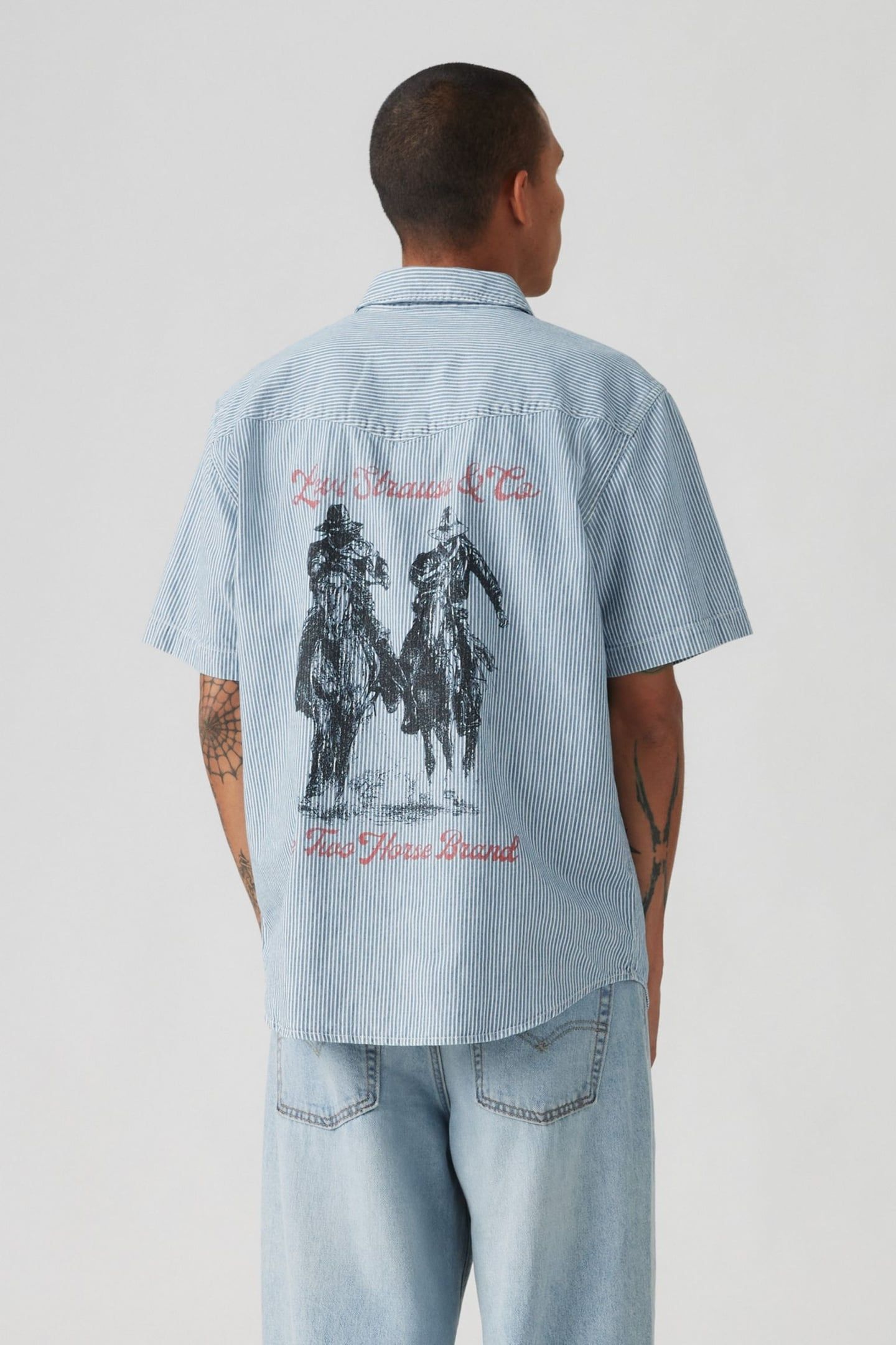 SHORT SLEEVE RELAXED WESTERN SHIRT BLUE 3