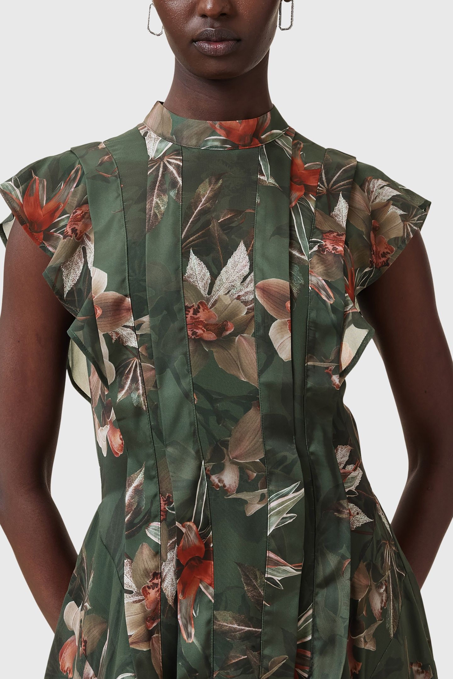 FLEUR DRESS ADENA KHAKI GREEN 7