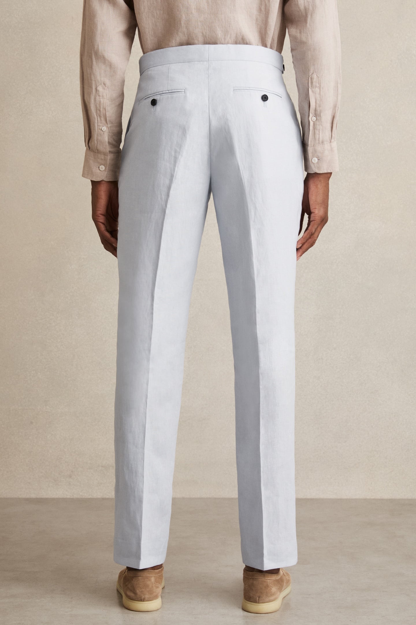 LINEN MIXER TROUSER SOFT BLUE 3