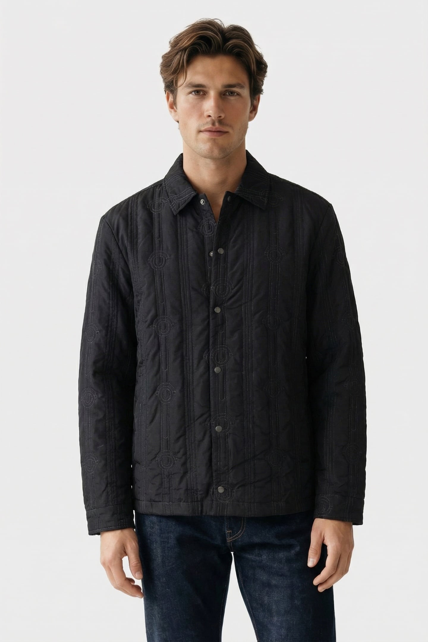 LIGHTWEIGHT QUILTED OVERSHIRT BLACK ICE 1