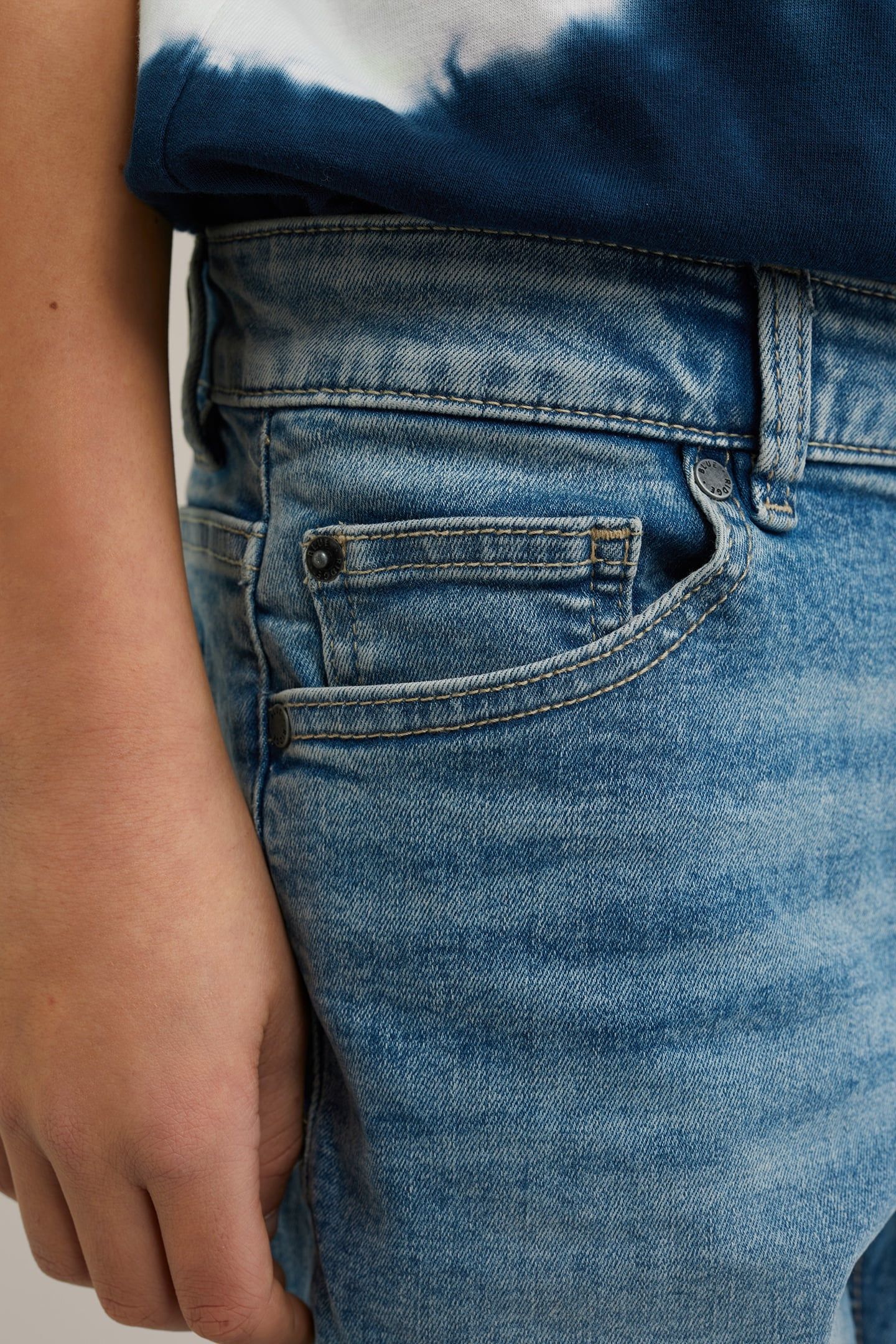 5-POCKET MID WAIST BLUE 5