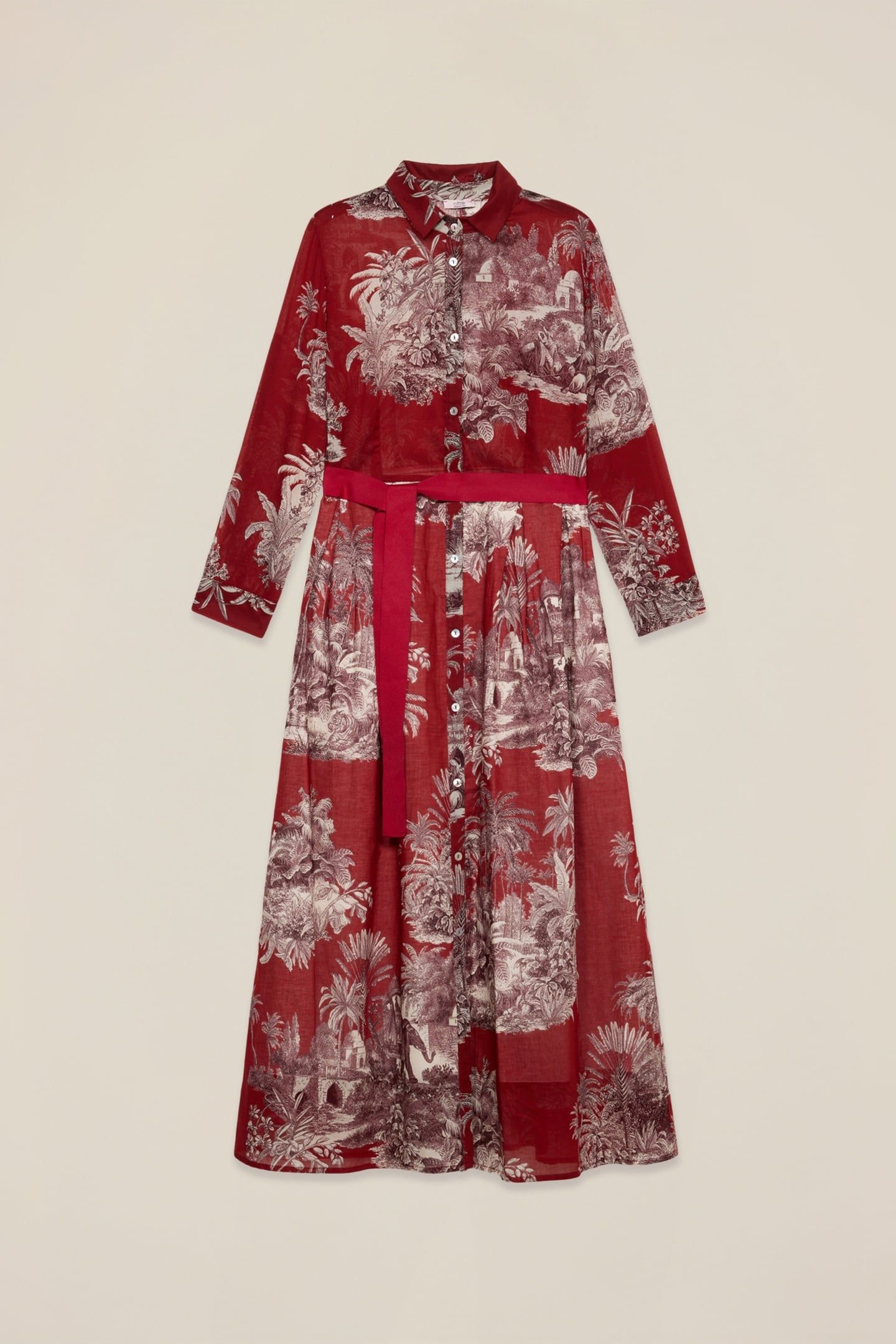 PATTERNED SHIRTDRESS BURGUNDY 3